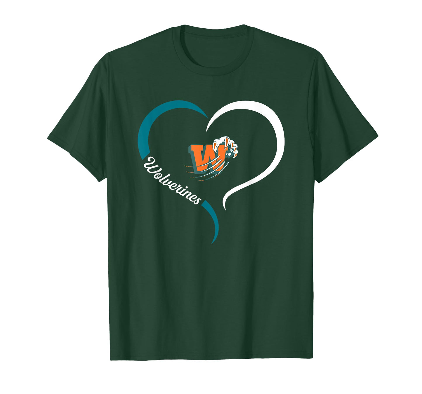 Westlake Wolverines Logo Half Heart Slogan HS T-Shirt