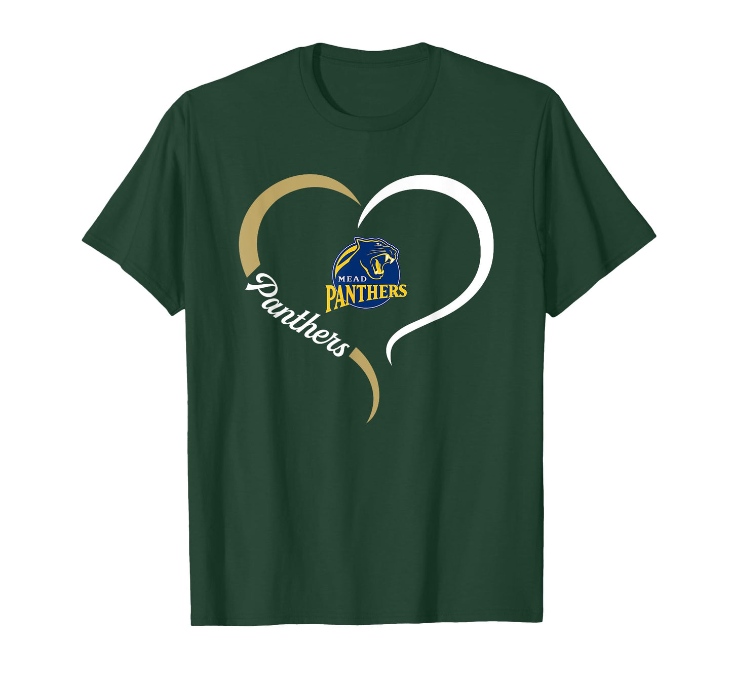 Mead Panthers Logo Half Heart Slogan HS T-Shirt