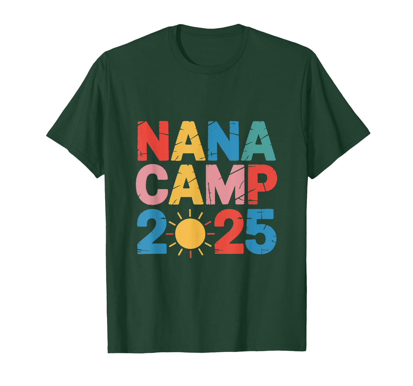 Nana Camp 2025 Family Vacation Summer Camping Crew Kids T-Shirt