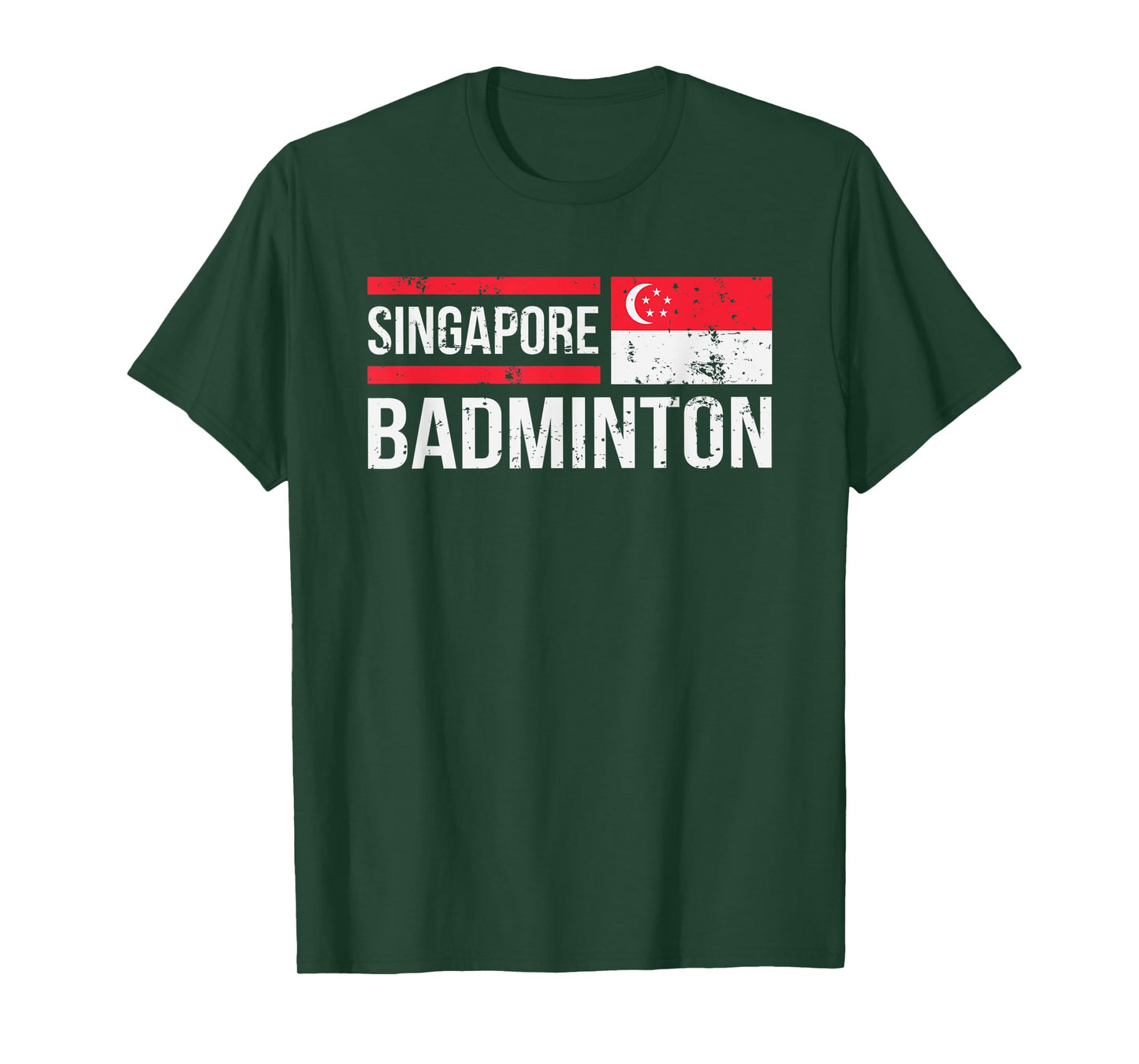 Singapore Badminton Flag Racket Sport Birdie Player Fan Gift T-Shirt