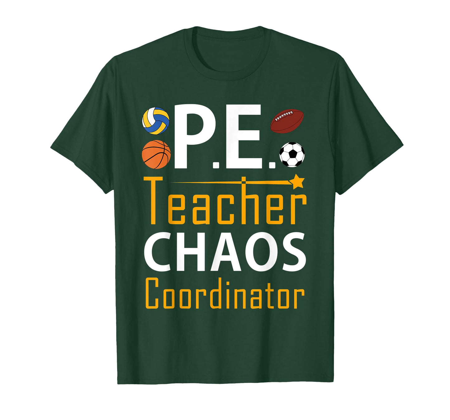 Funny PE Teacher Chaos Coordinator Physical Education Gifts Men Women Kids T-Shirt