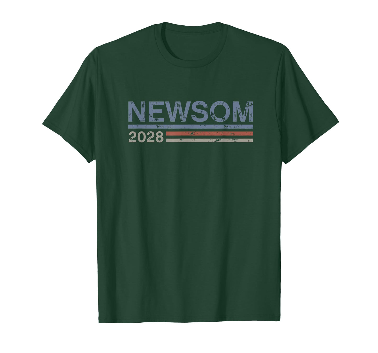 Newsom 2028 Retro Grunge Stripes Vintage Gavin Newsom 2028 T-Shirt