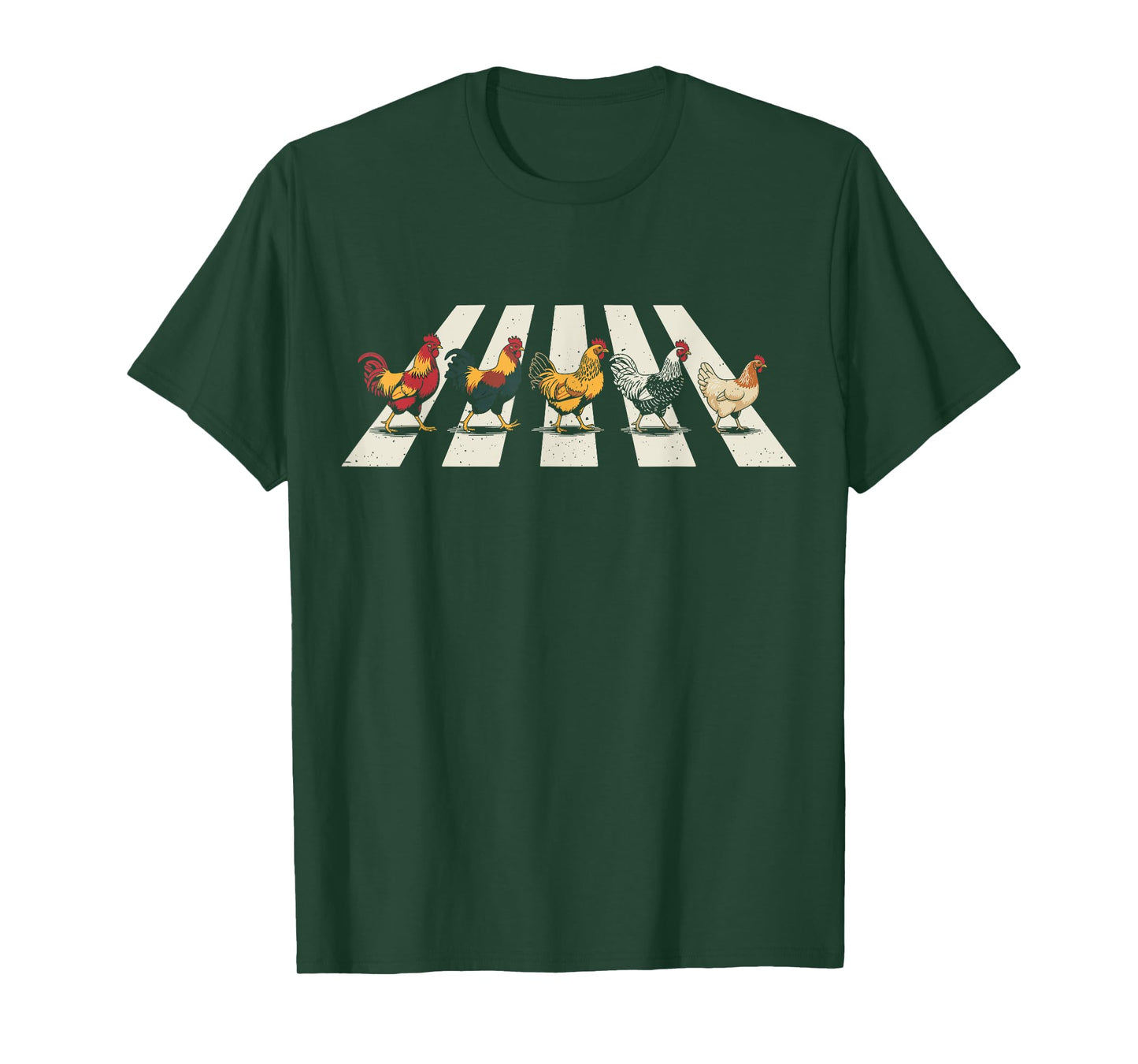 Funny Chickens Crossing The Road Vintage Rooster Hen Farmers T-Shirt
