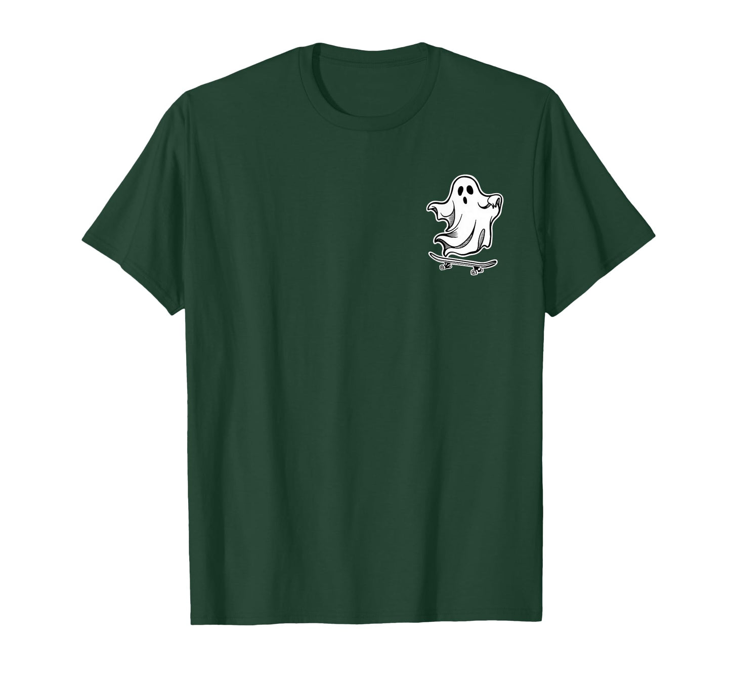 Funny Ghost On Skateboard Retro Halloween Costume Kids Boys T-Shirt