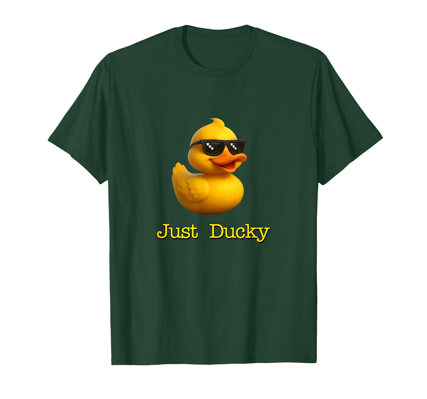 Just Ducky Funny Rubber Yellow Duck Childish Graphic Design T-Shirt