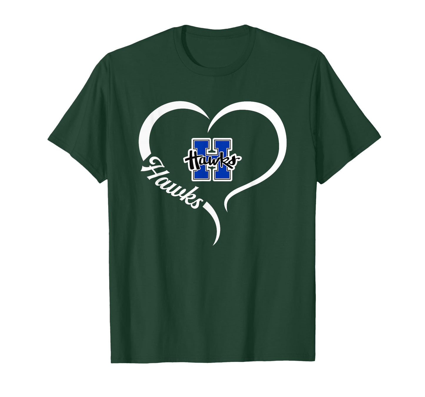 Hillsboro Hawks Logo Half Heart Slogan HS T-Shirt