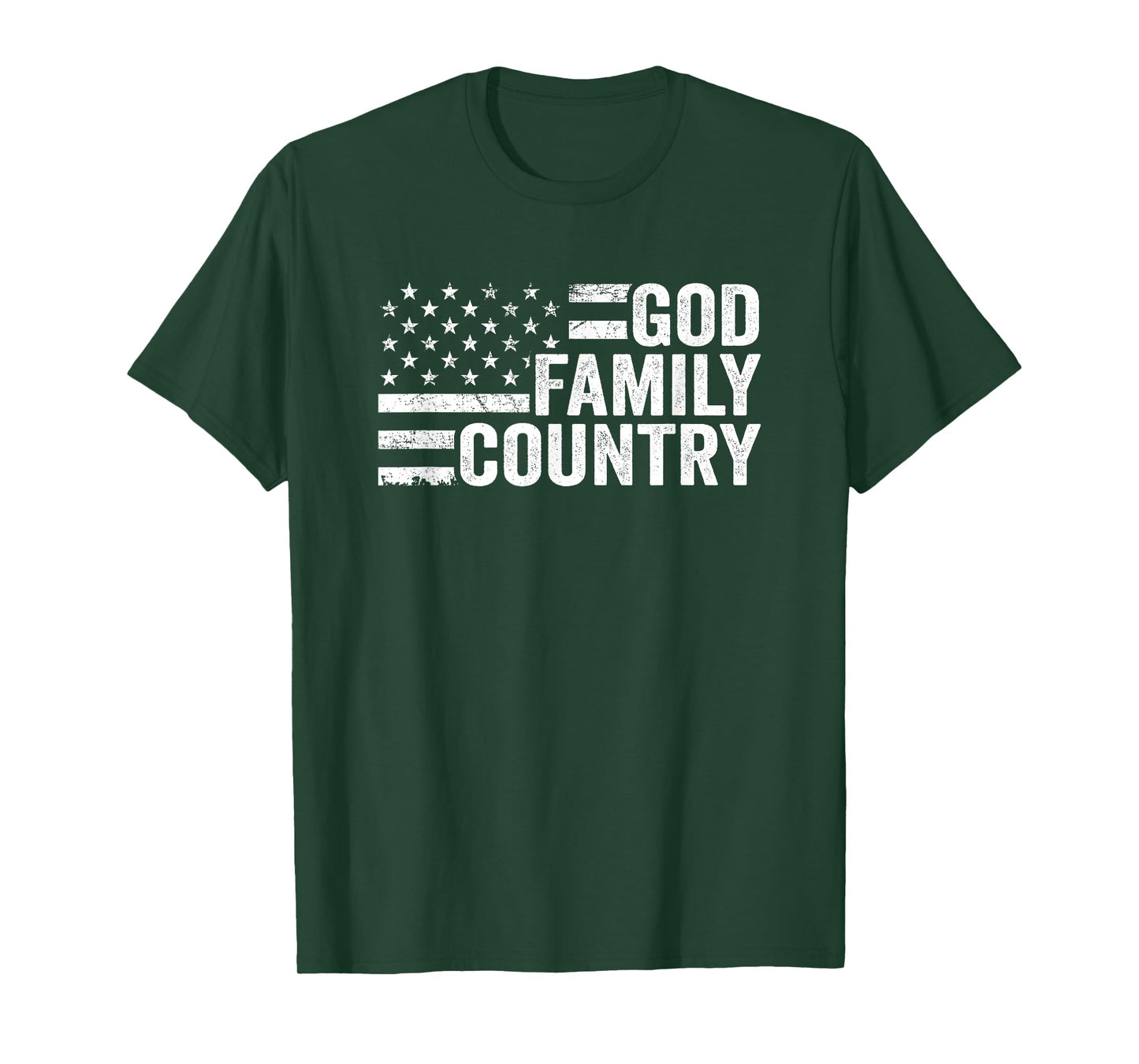 God Family Country - Patriotic Christian American Flag Women Men T-Shirt