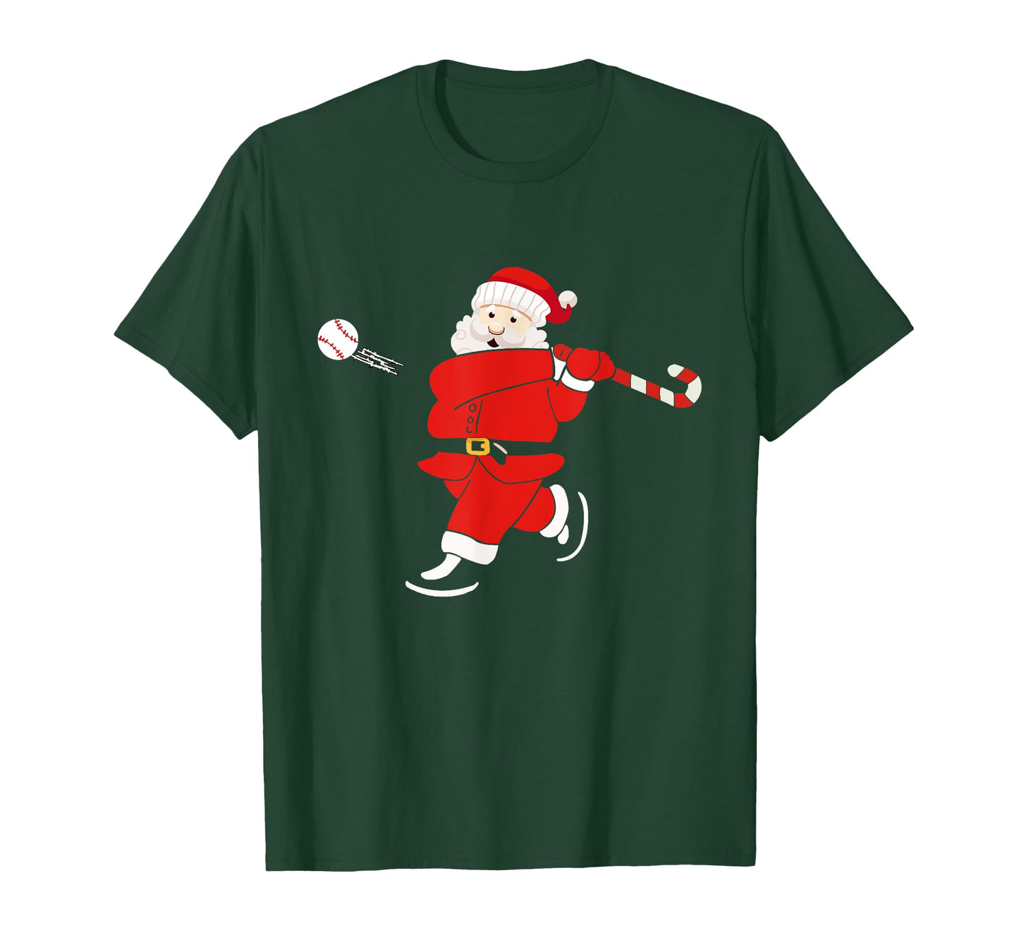 Santa Sports Design For Men Boys Christmas Baseball Player T-Shirt