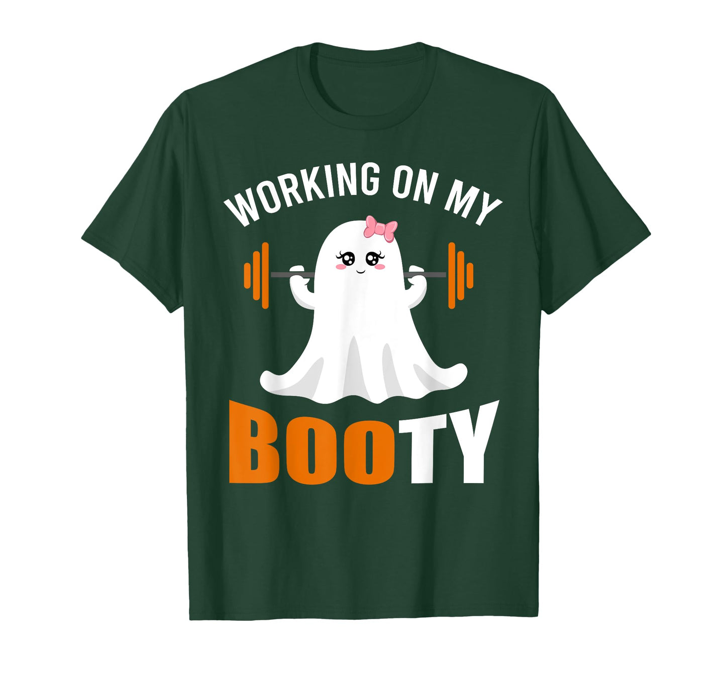 Working On My Booty Ghost Boo Gym Lover Halloween Funny T-Shirt