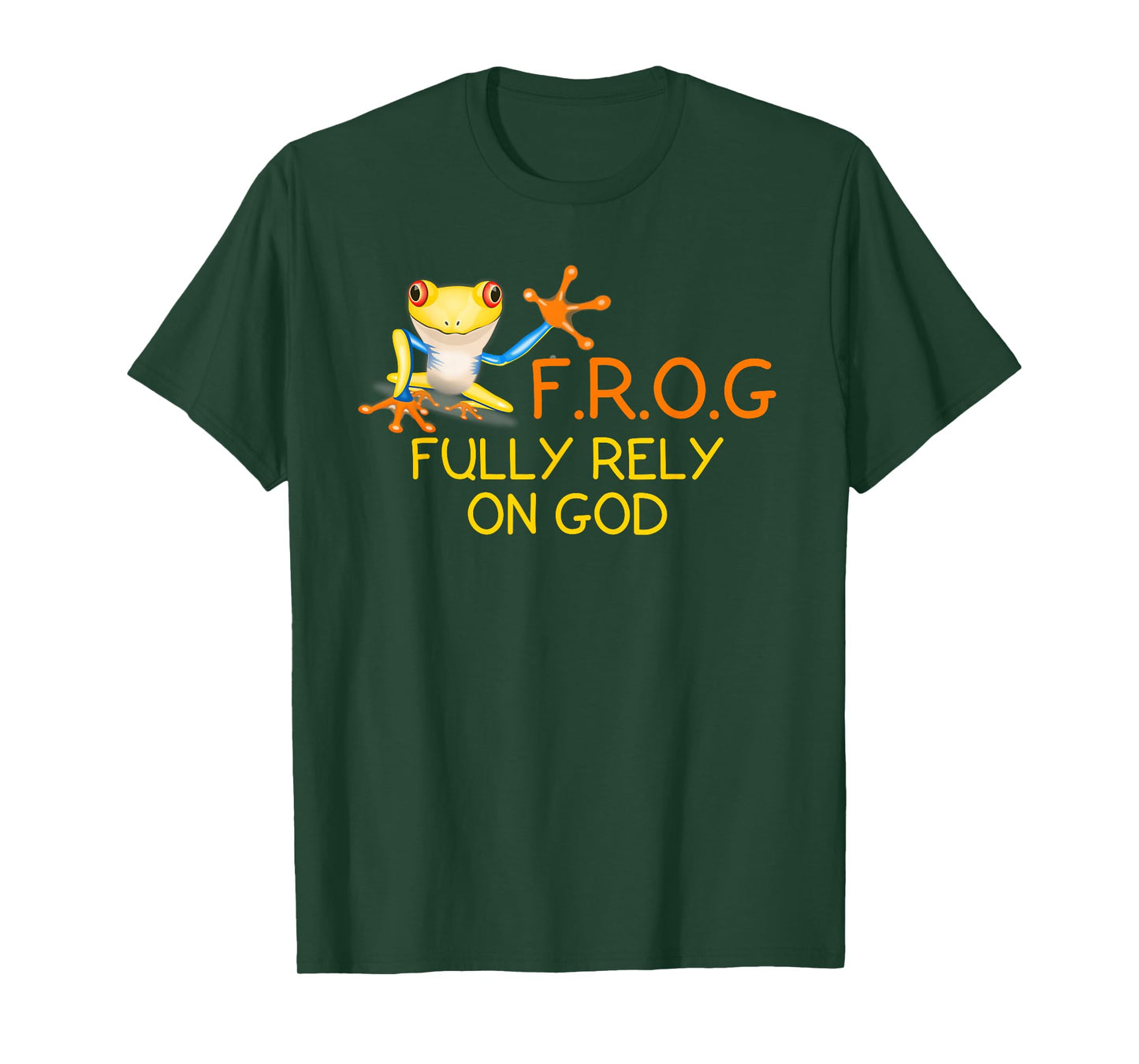 F.R.O.G Fully Rely on God tshirt | Religious Novelty Shirt T-Shirt