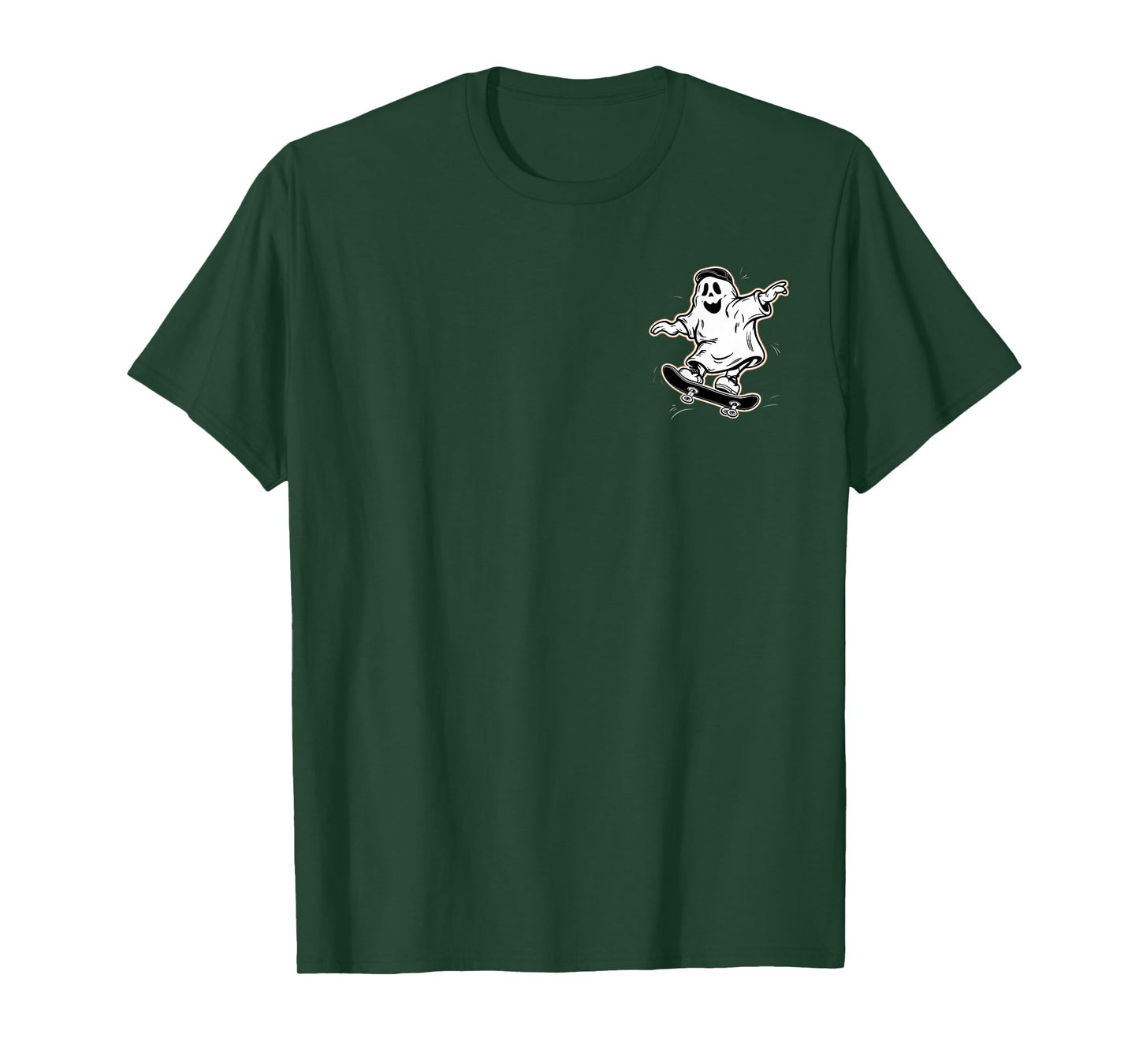 Funny Ghost On Skateboard Retro Halloween Costume Kids Boys T-Shirt