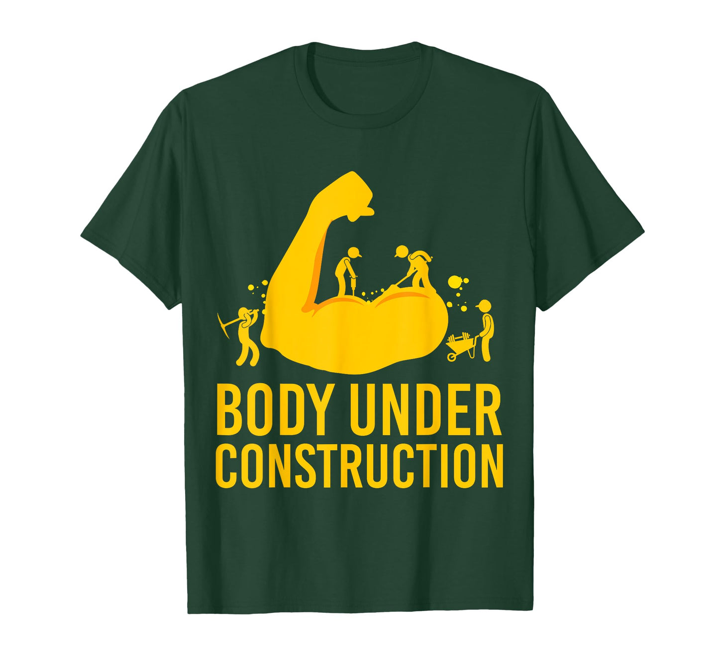 Bodybuilder Body Under Construction Funny Gym Bodybuilding T-Shirt