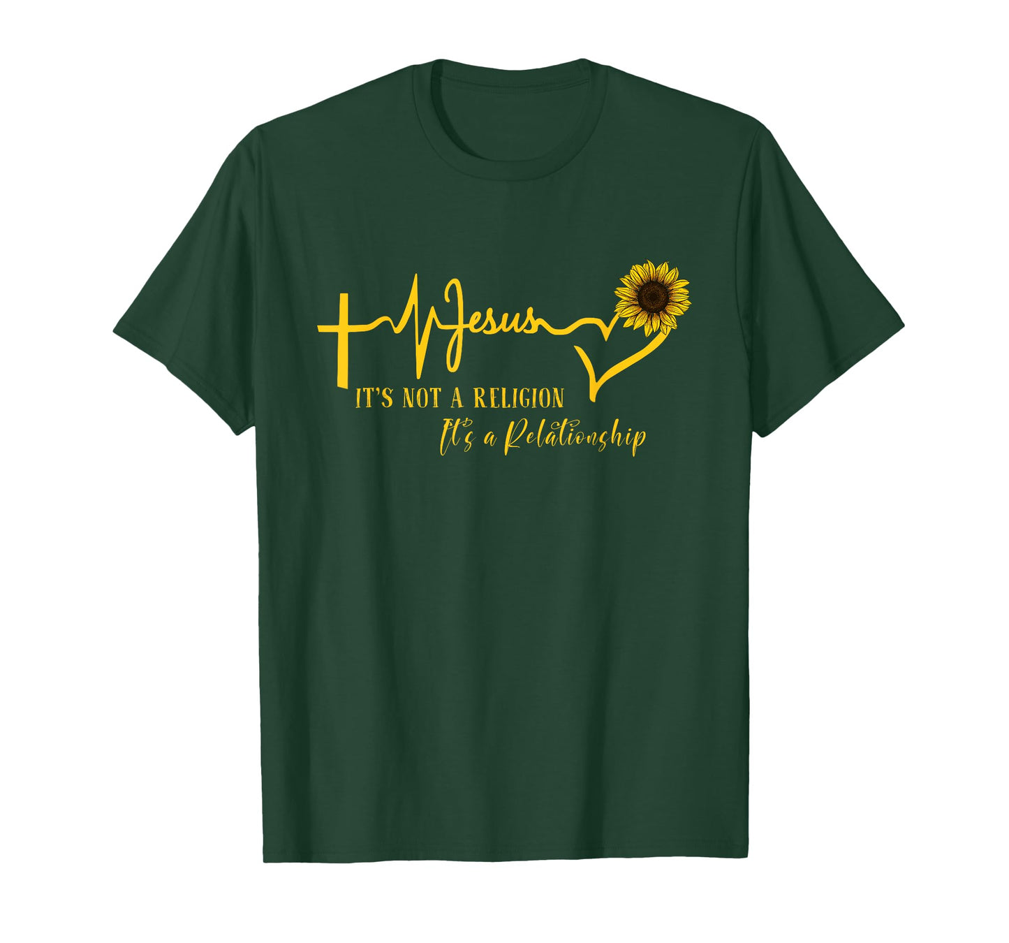 Jesus It's not Religion It's a Relationship Sunflower Christ T-Shirt