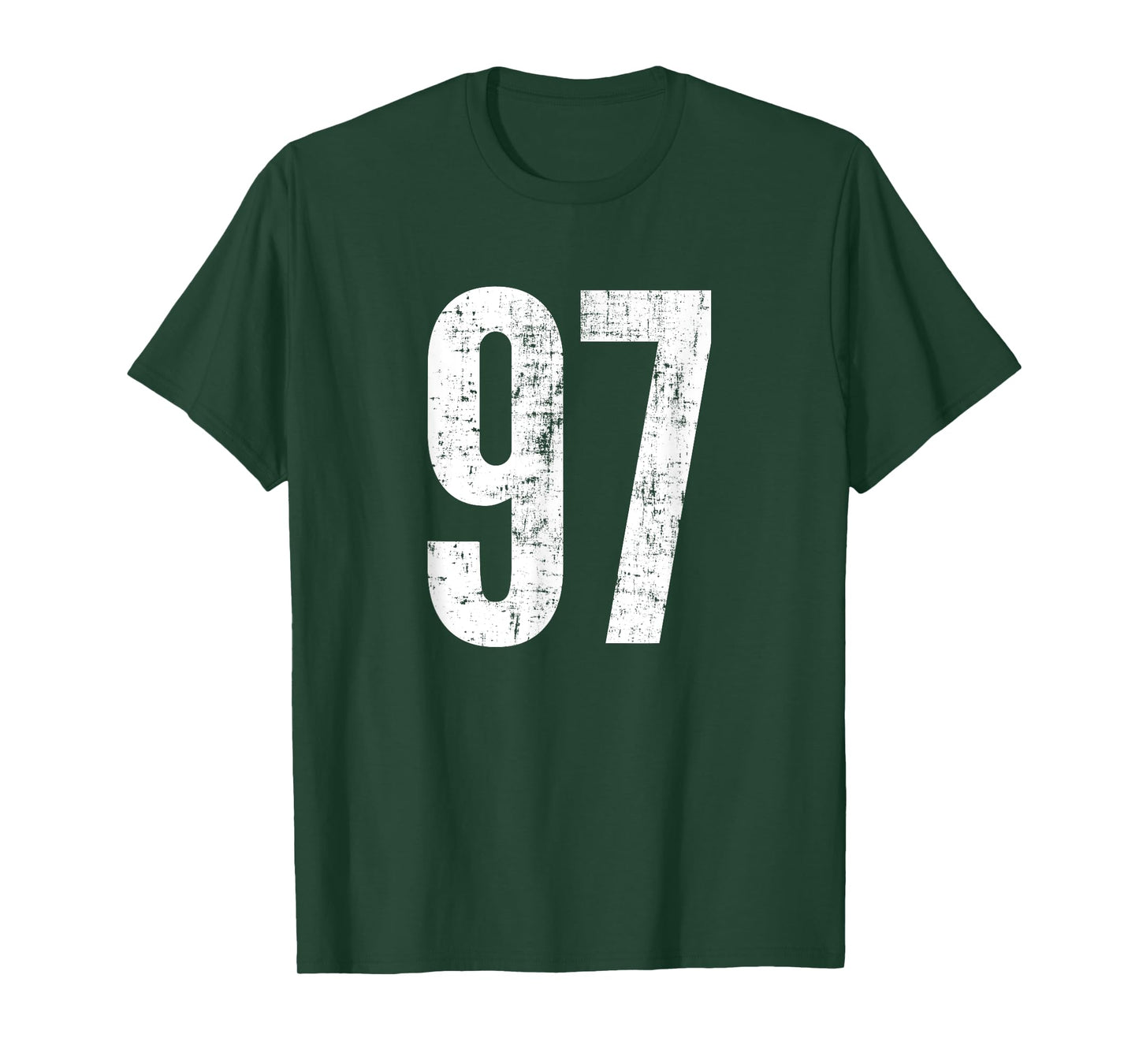 Number 97 Ninety Seven Distressed Vintage Sport Team Players T-Shirt