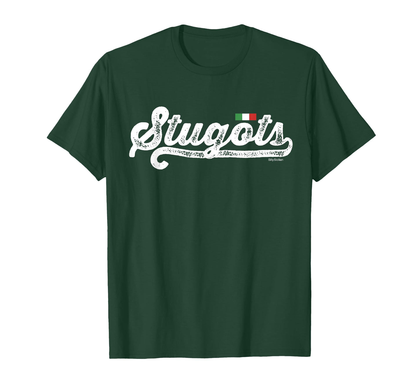 Stugots Funny Italian Saying Italy Flag White Vintage Script T-Shirt