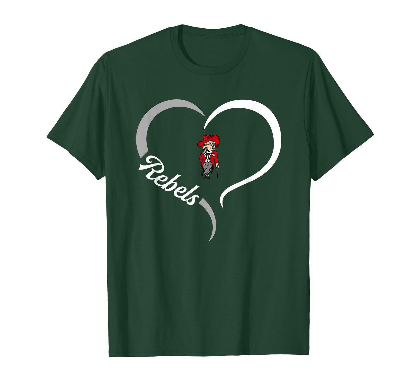 Highland Rebels Logo Half Heart Slogan HS T-Shirt