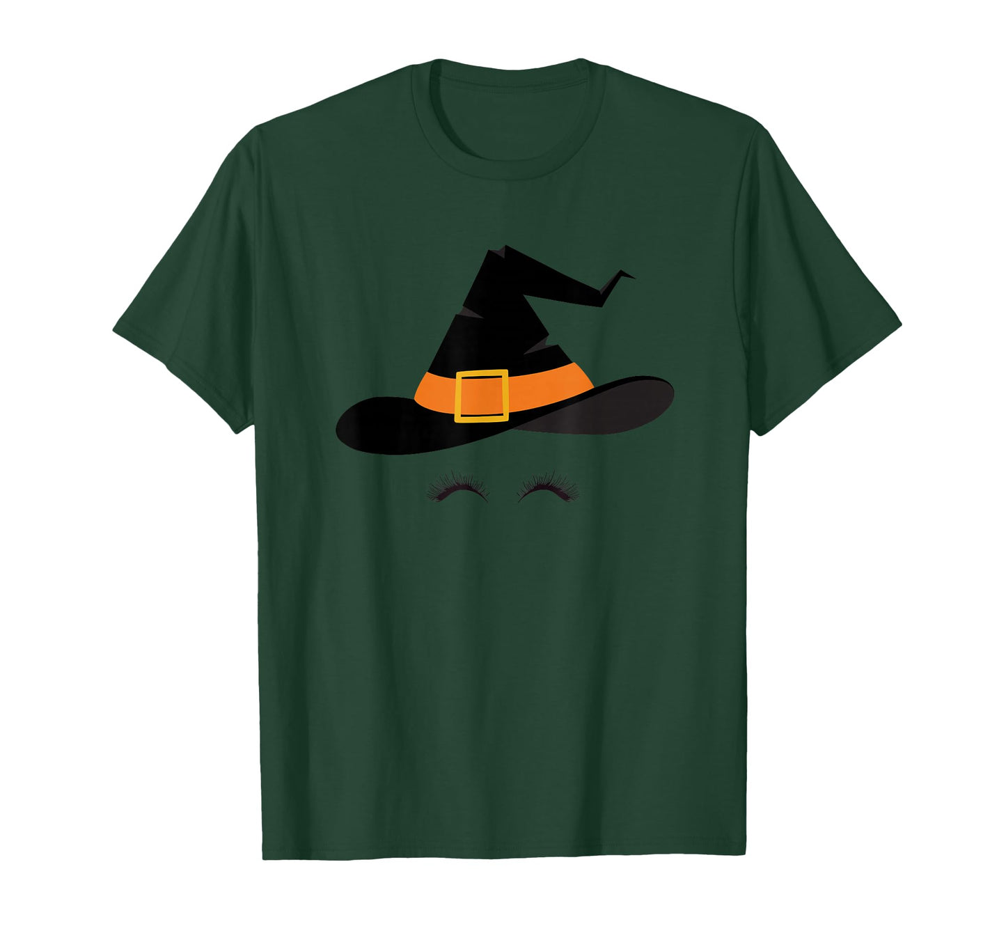 Witch Hat and Eyelashes Cute Halloween Magic Style T-Shirt