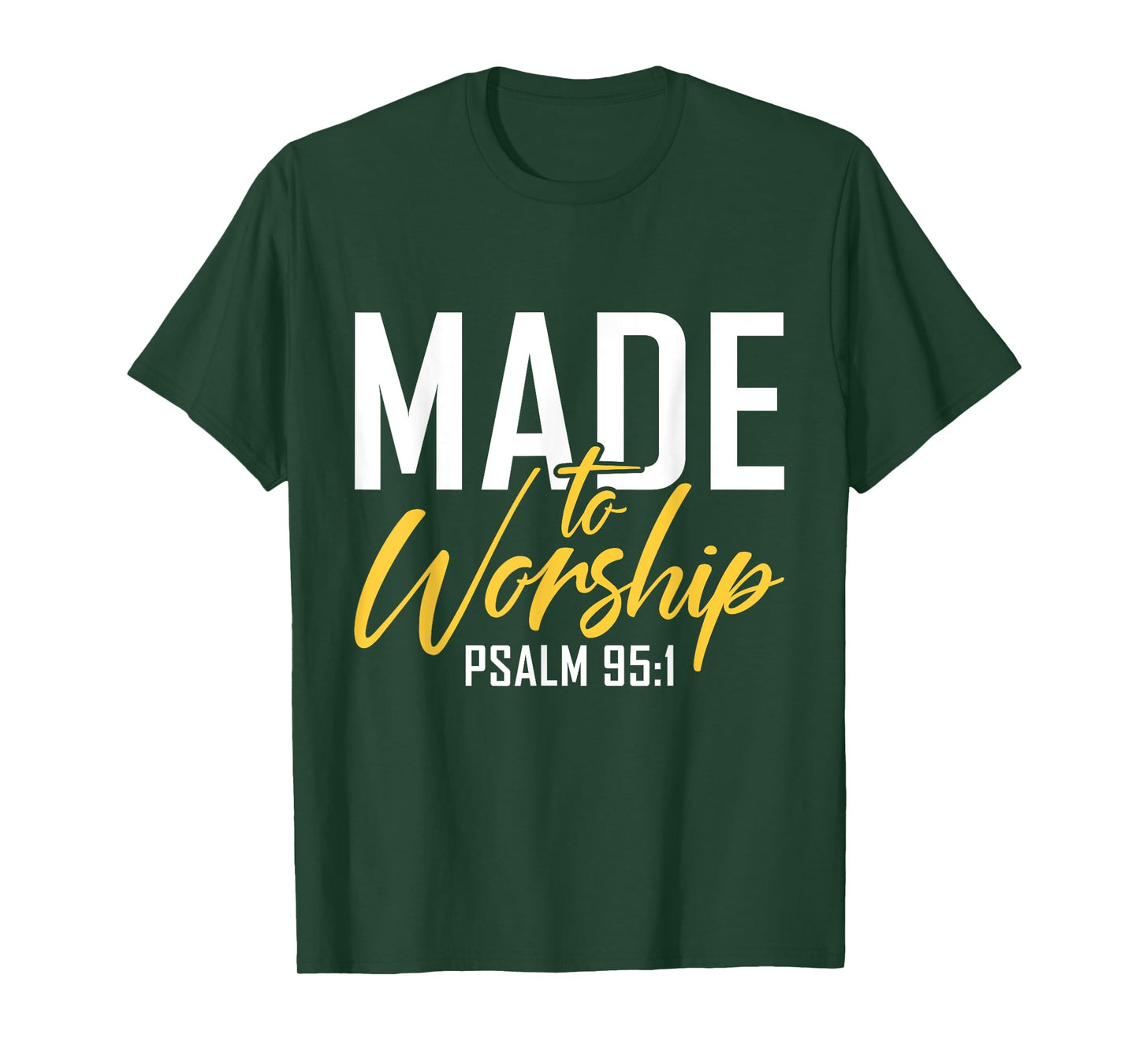 Made To Worship Designs By ShirtZilla Unisex-Adults Worship Shirt Men & Women God T-Shirt Black Small Letter Print Crew Neck Classic Fit T-Shirt
