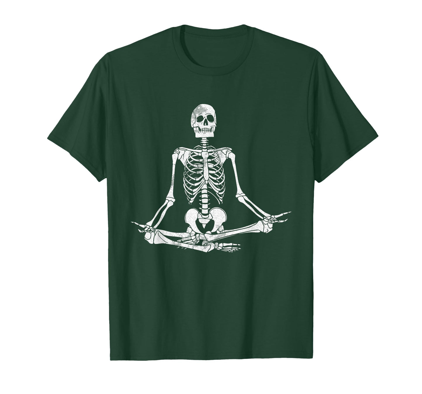 Meditating Skeleton Lazy Halloween Costume Funny Skull Yoga T-Shirt