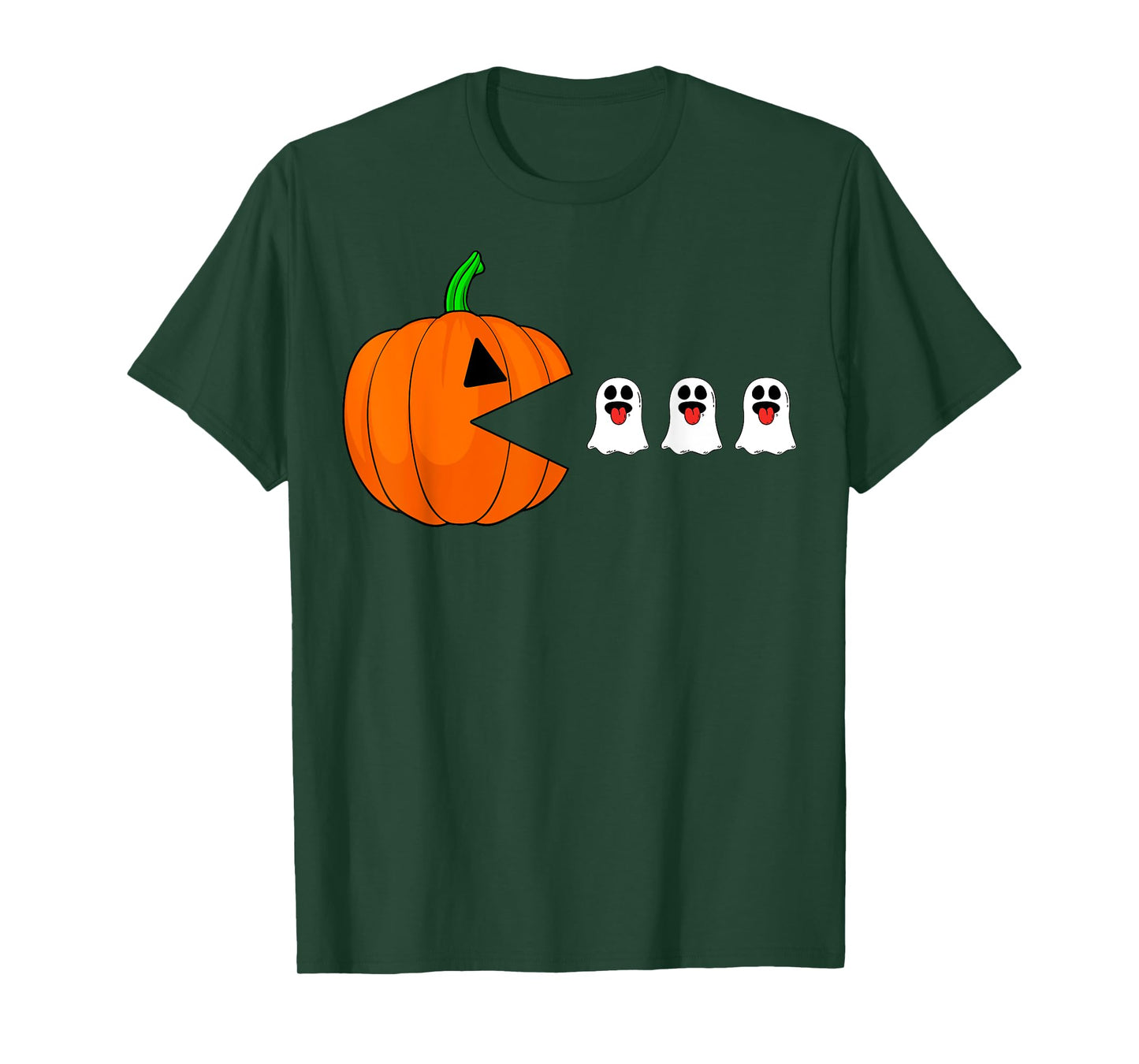 Halloween Gamer Pumpkin Eating Ghost Costume Men Boys Kids T-Shirt