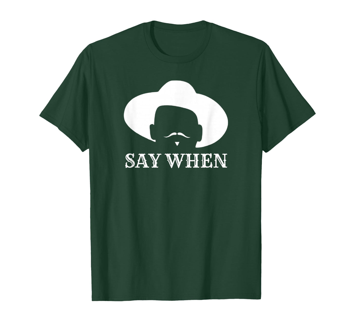 - Say When - Western Cowboy Outlaw Doc Holliday Mustache T-Shirt - Unisex-Adults - Black - Small - Short Sleeve - T-Shirt
