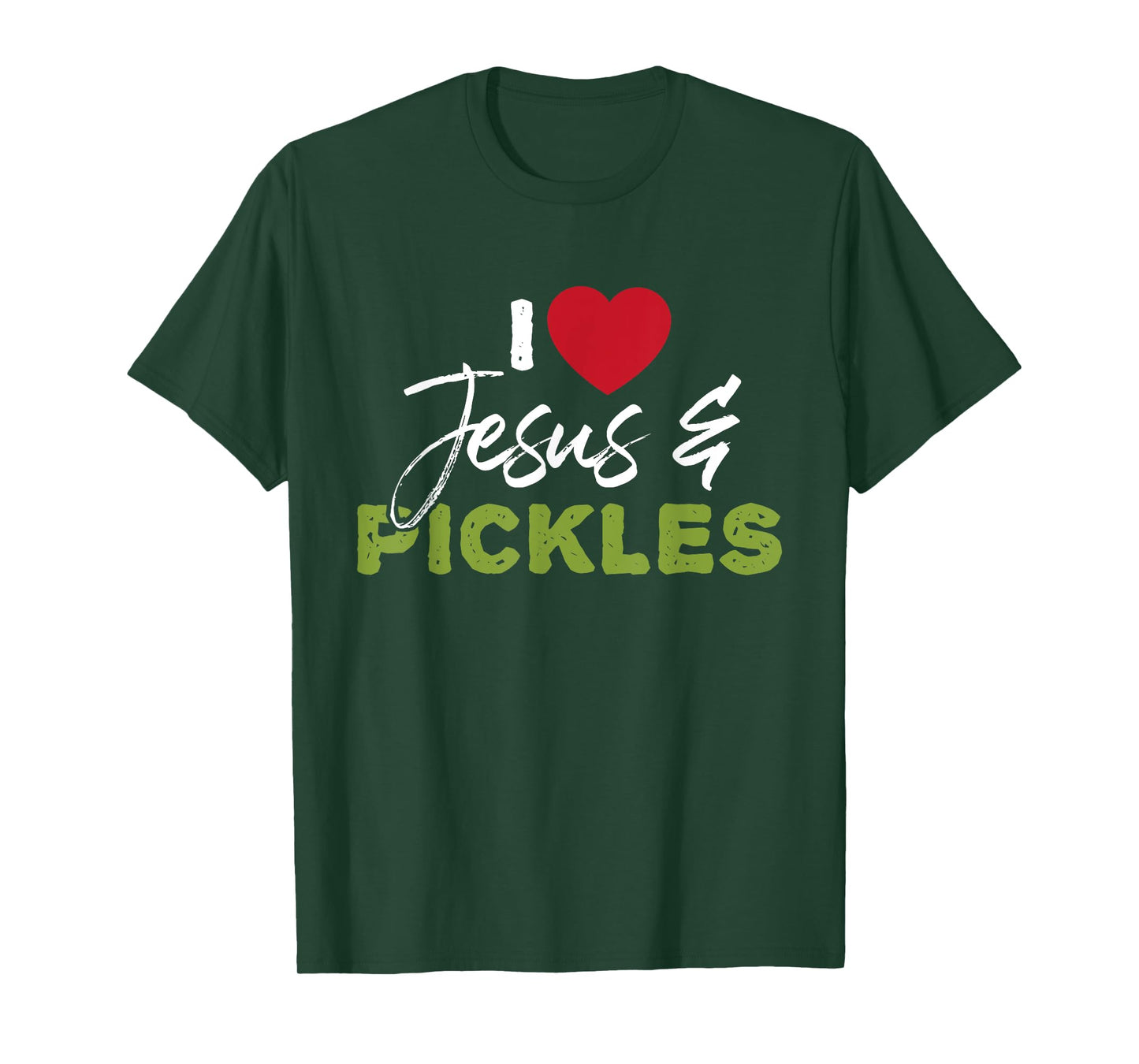 I Love Pickles & Jesus - Pickle Vegetable Farming Vegetarian T-Shirt