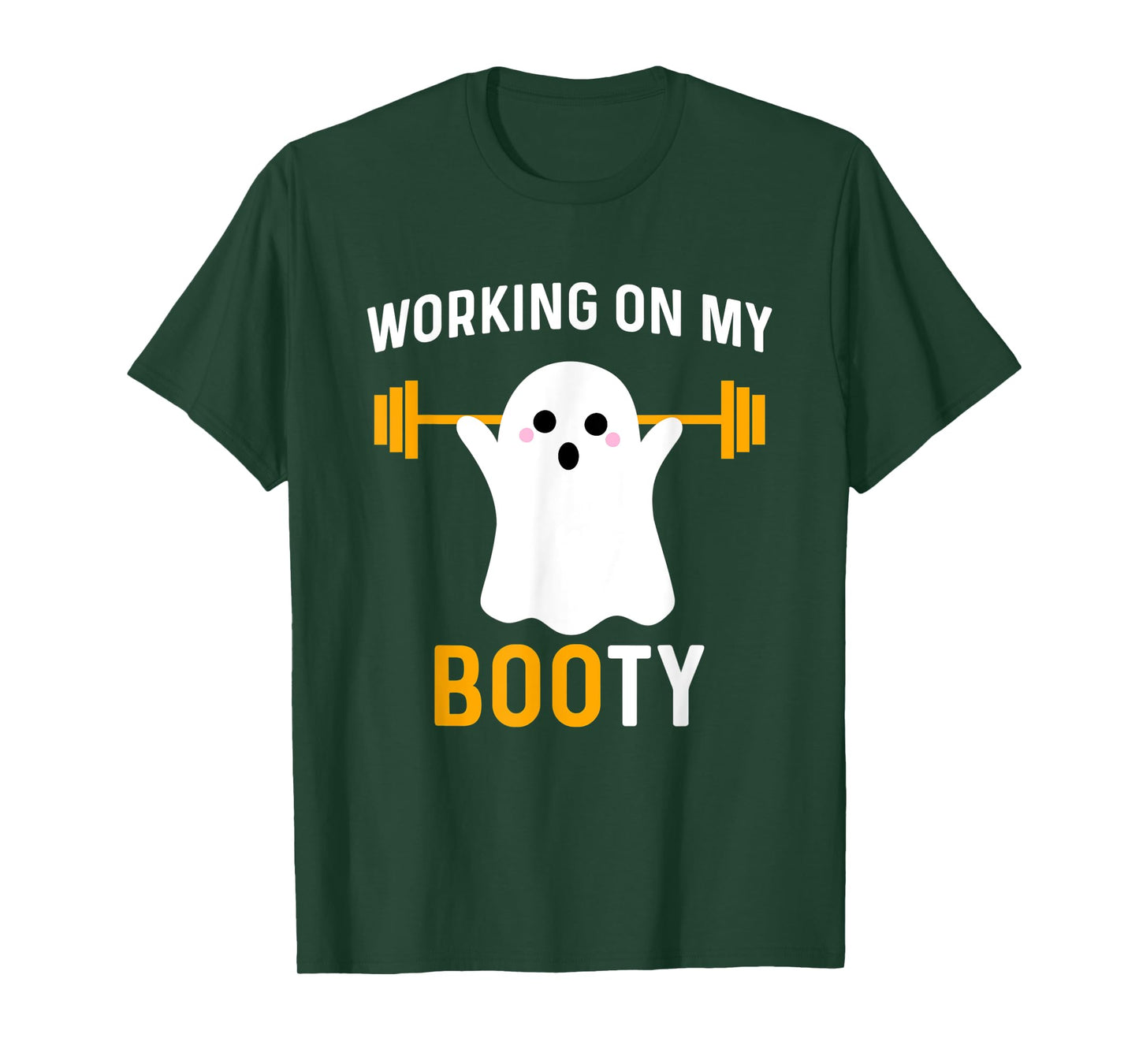 Working On My Booty Funny Halloween Workout Gym Squat T-Shirt