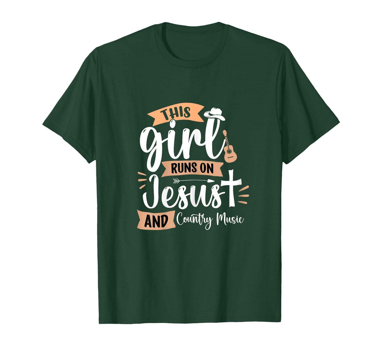 This Girl runs on Jesus and Country Music Christian Girls T-Shirt