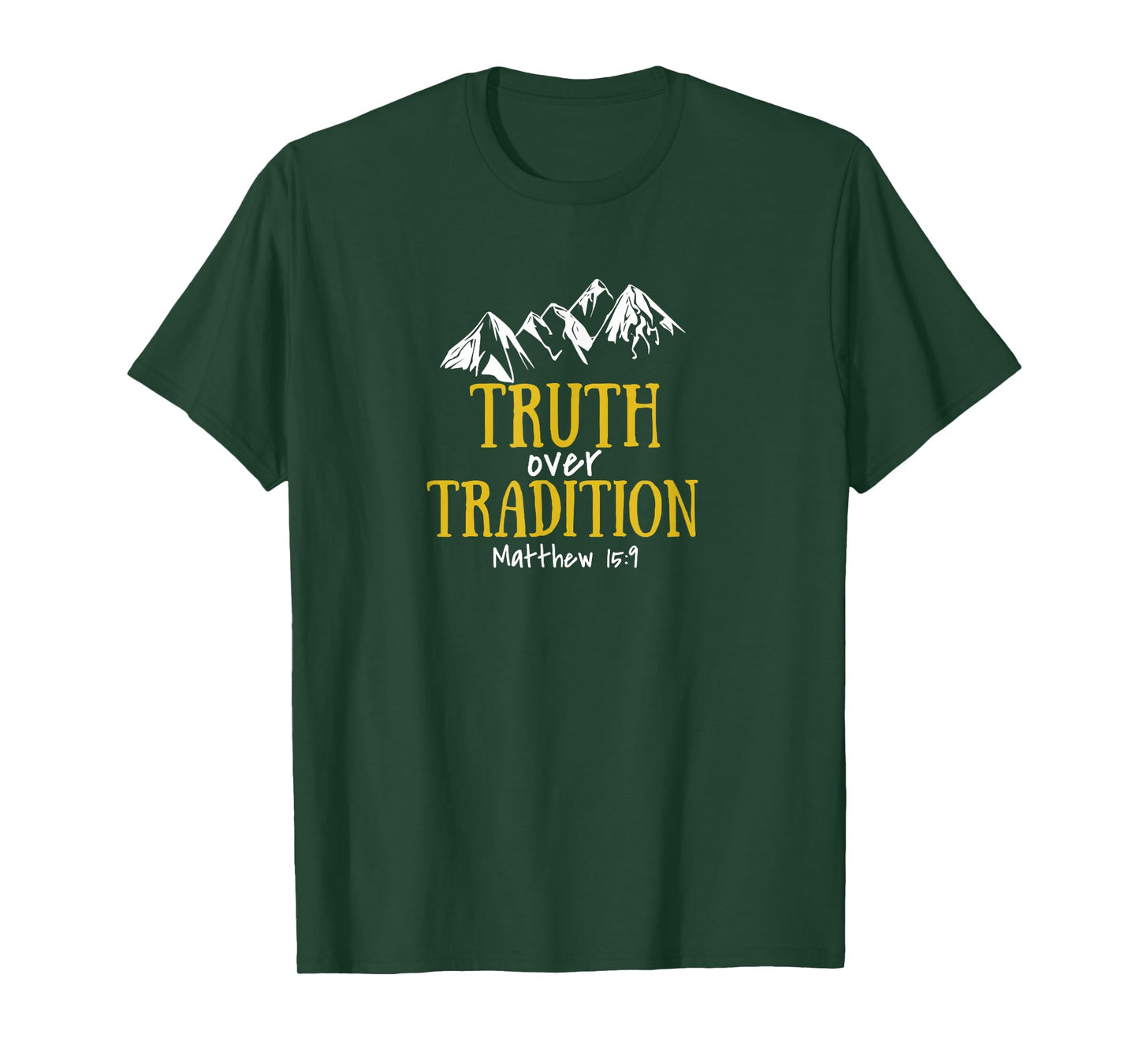 Seeking Scripture Truth Over Tradition Bible Theme Letter Print T-Shirt, Unisex-Adults, Black, Small