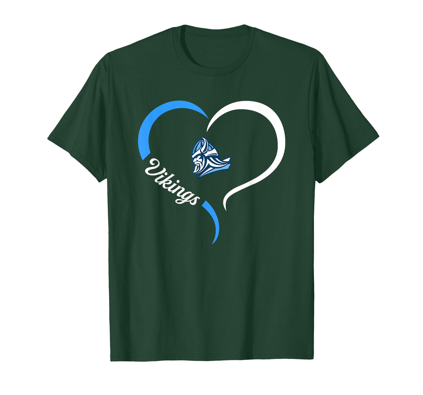 Pleasant Valley Vikings Logo Half Heart Slogan HS T-Shirt