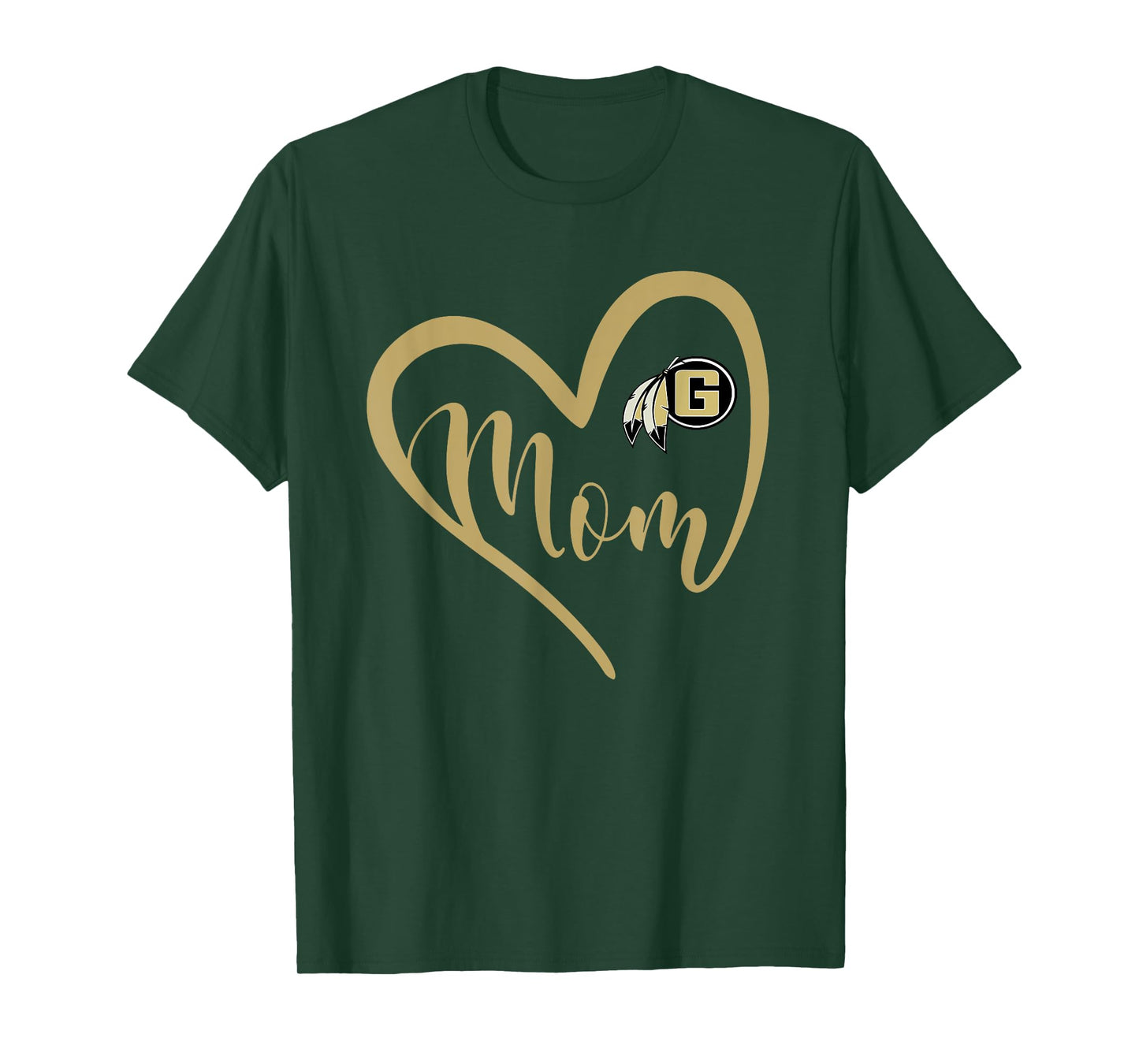 Gaffney Indians Logo Heart Mom HS T-Shirt