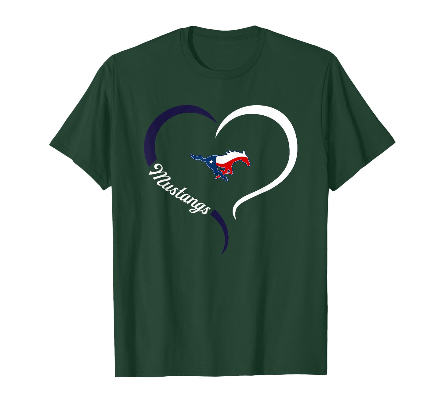 Madisonville Mustangs Logo Half Heart Slogan HS T-Shirt