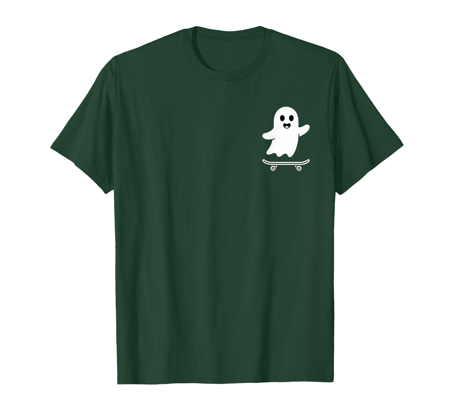 Funny Ghost On Skateboard Retro Halloween Costume Kids Boys T-Shirt