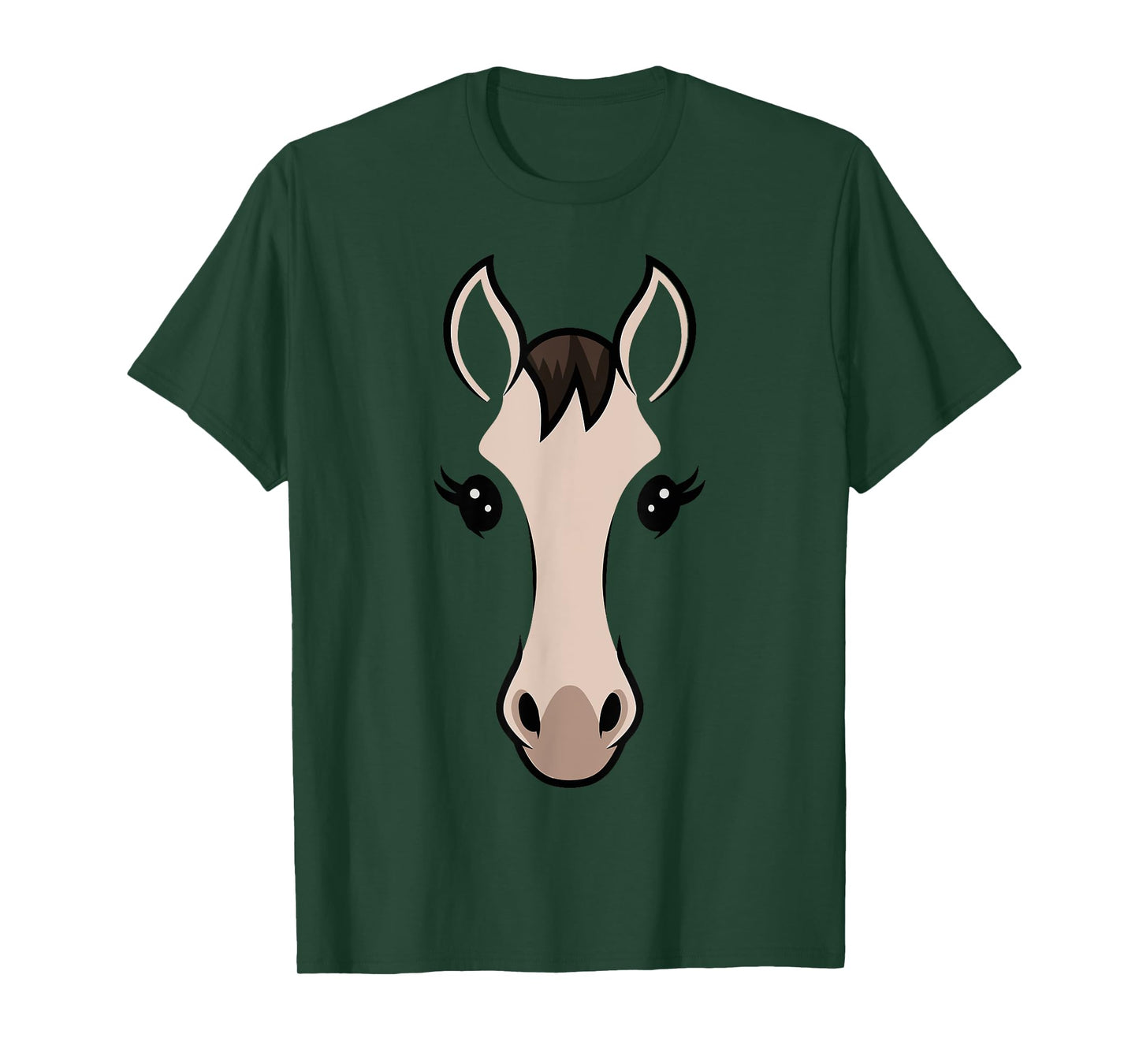 Horse Face Tshirt Costume Kids Women Cute Halloween Themed T-Shirt