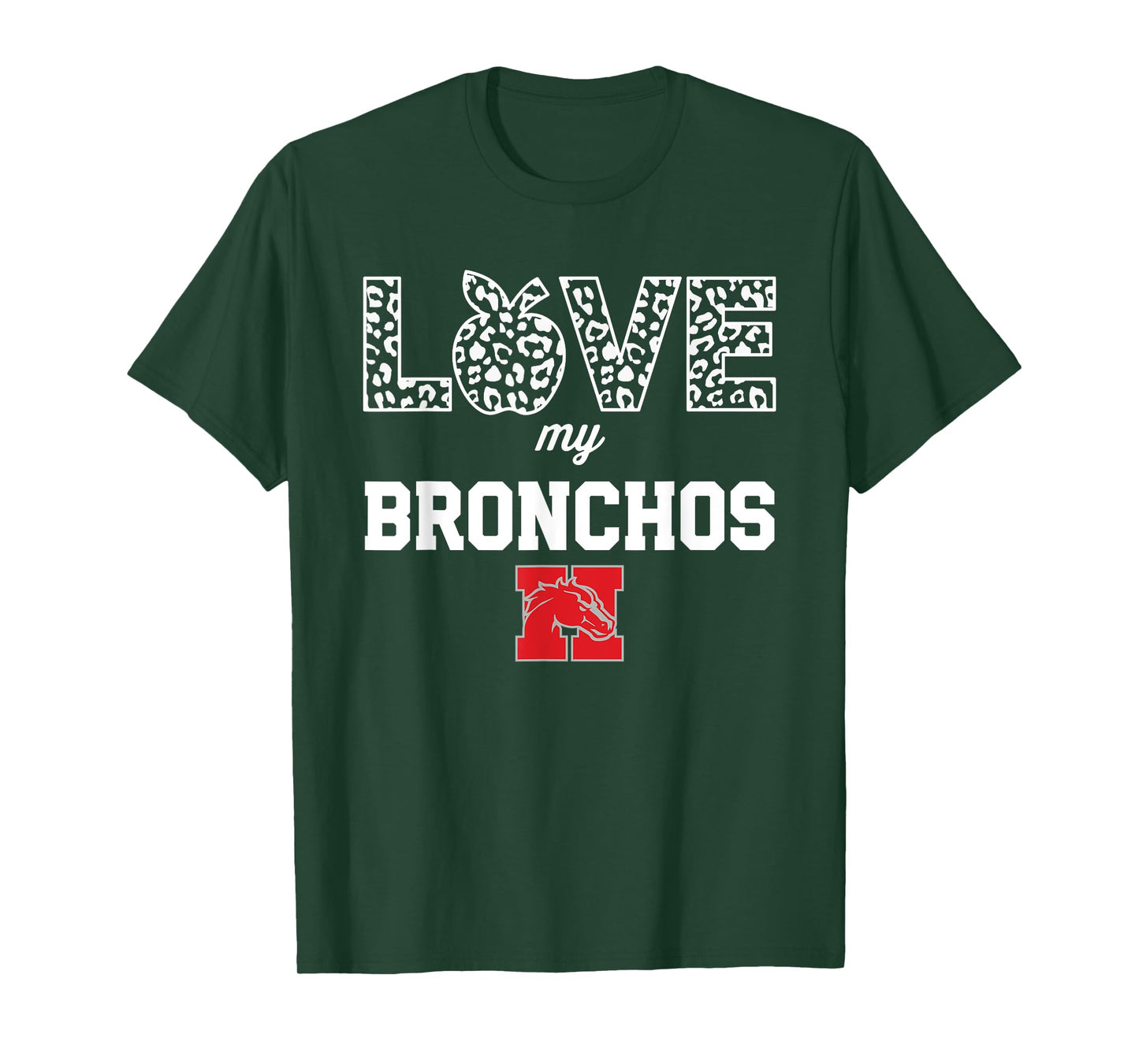 Holly Bronchos Logo Love My Team HS T-Shirt