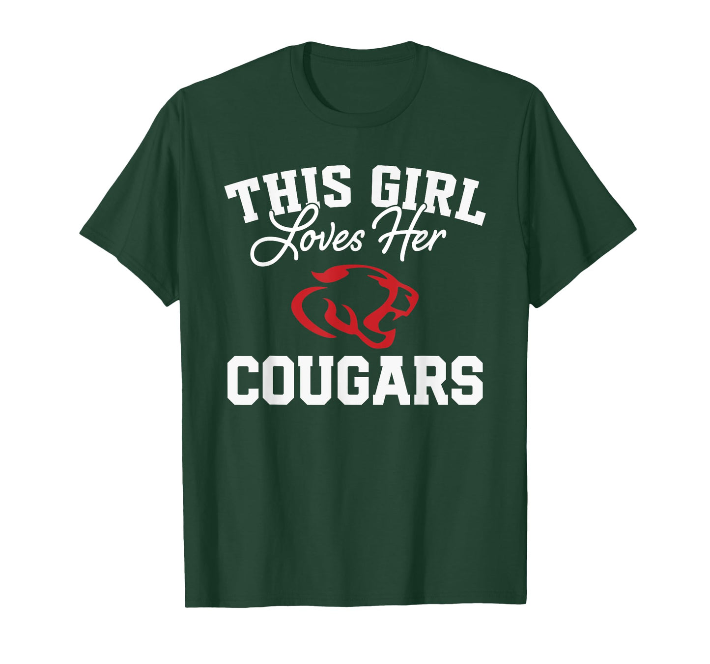 Crosby Cougars Logo This Girl Loves Her HS T-Shirt