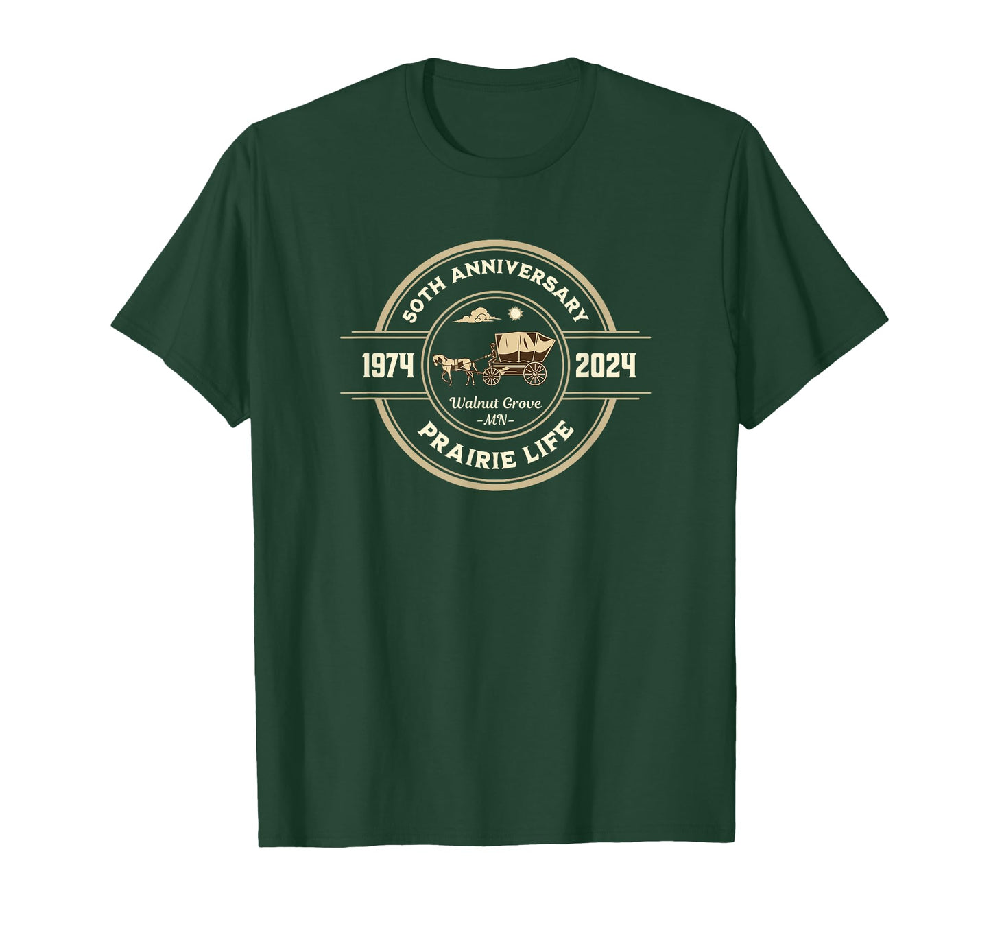 Vintage American Entertainment Apparel Prairie Life 50th Anniversary Celebration Walnut Grove MN T-Shirt, Small, Black