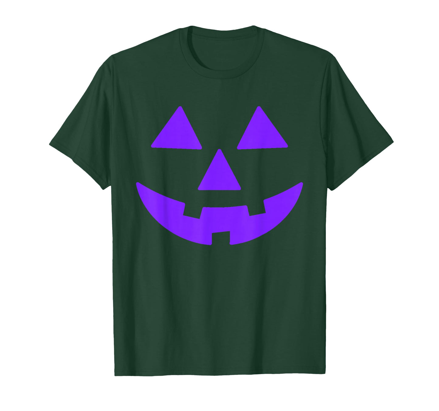 Jack O Lantern Scary Carved Pumpkin Face Halloween Purple T-Shirt