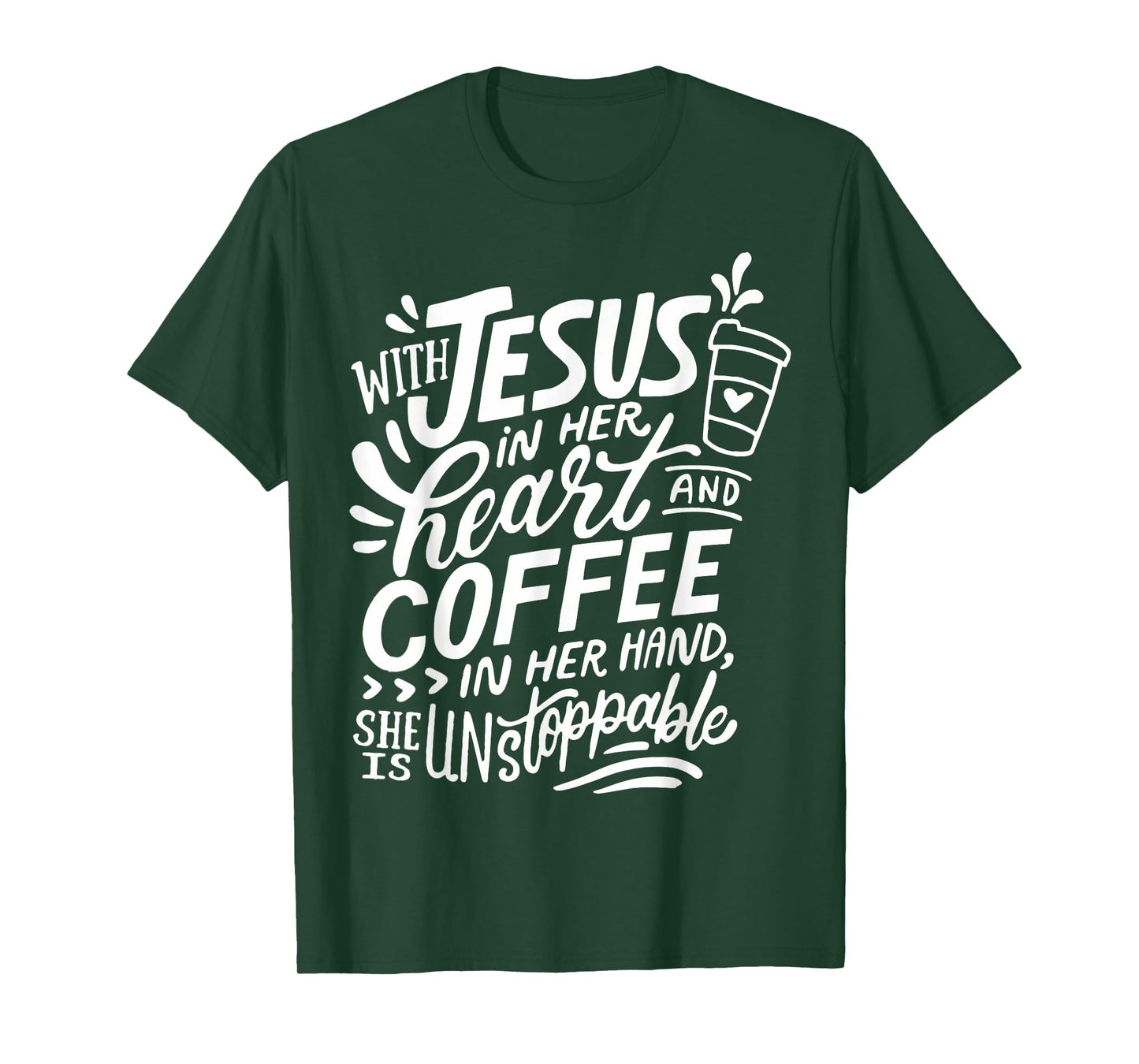With Jesus In Her Heart And Coffee In Her Hand T-Shirt