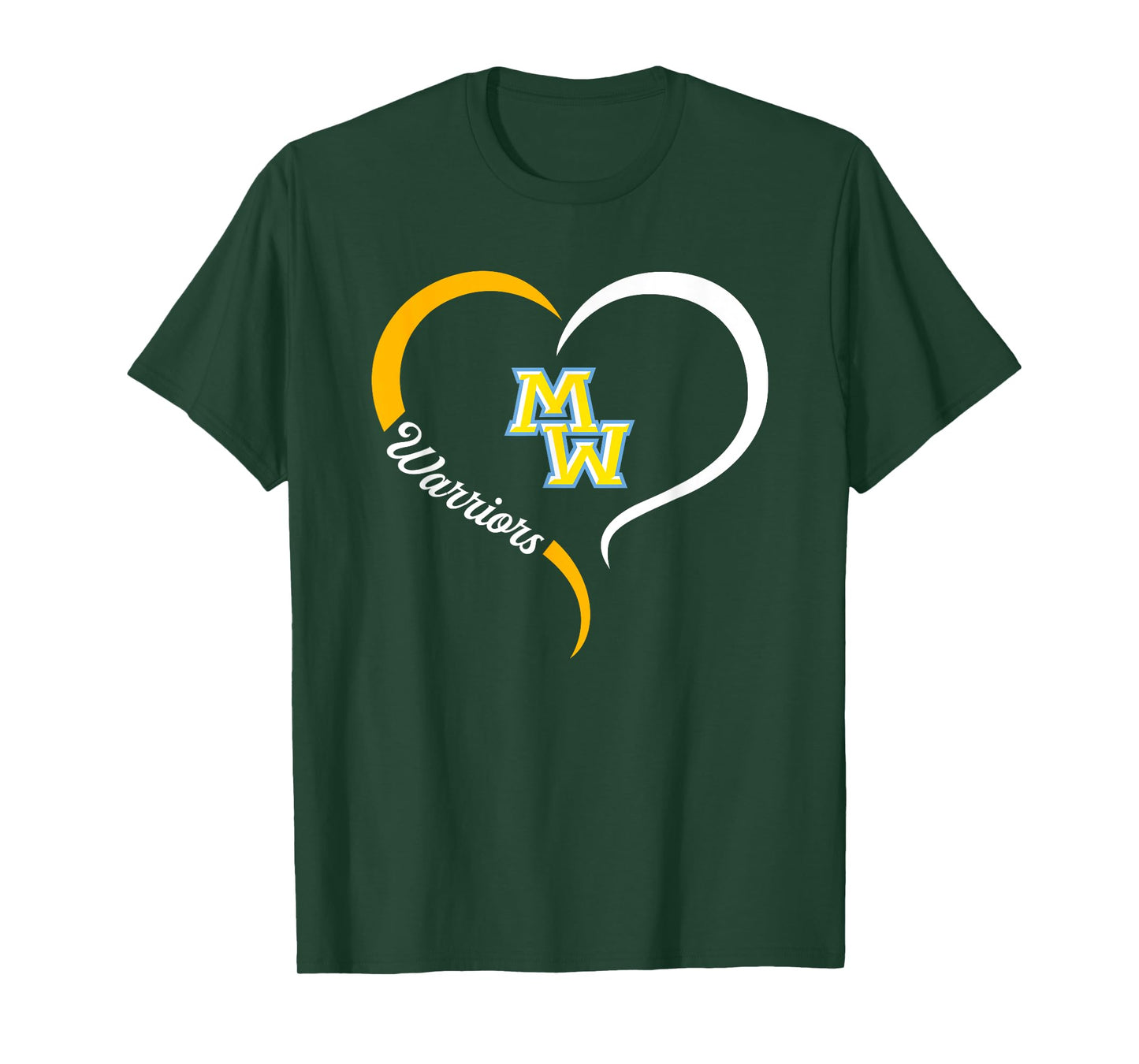 Maine West Warriors Logo Half Heart Slogan HS T-Shirt