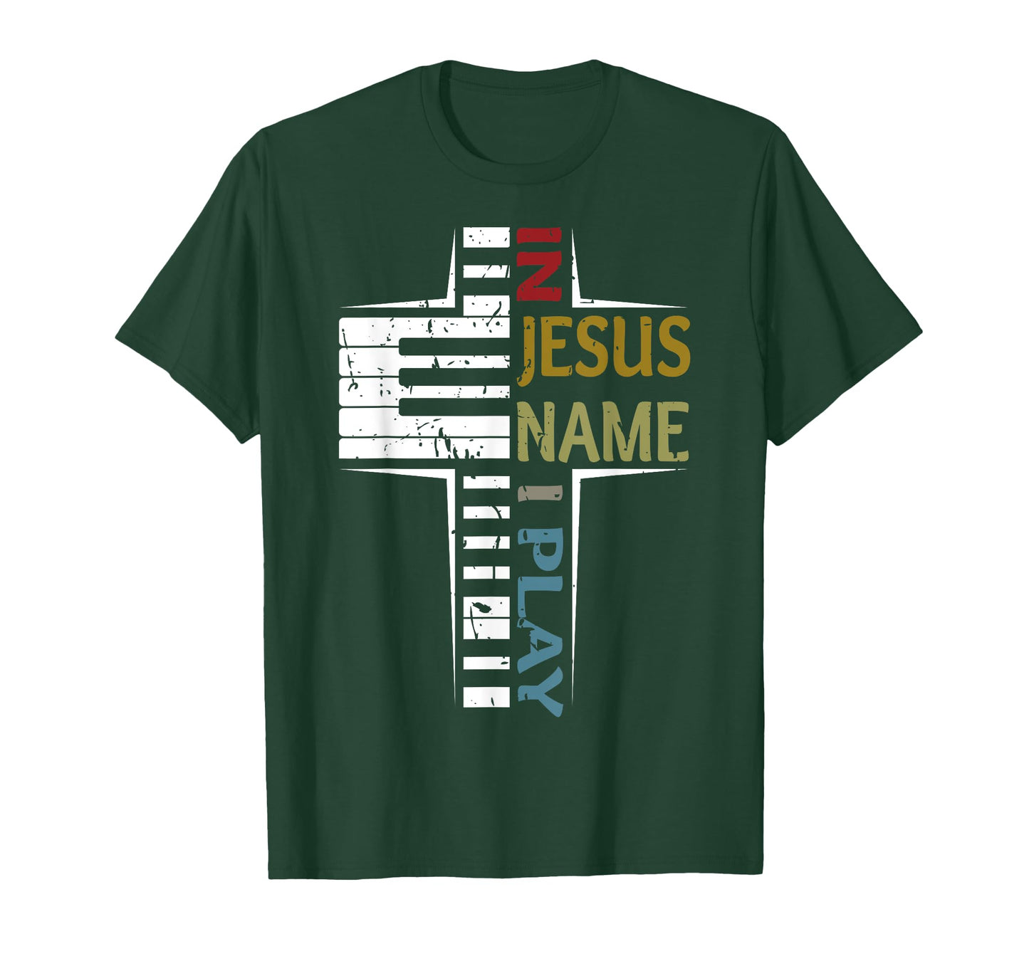 In Jesus Name I Play Piano Vintage Saying T-Shirt