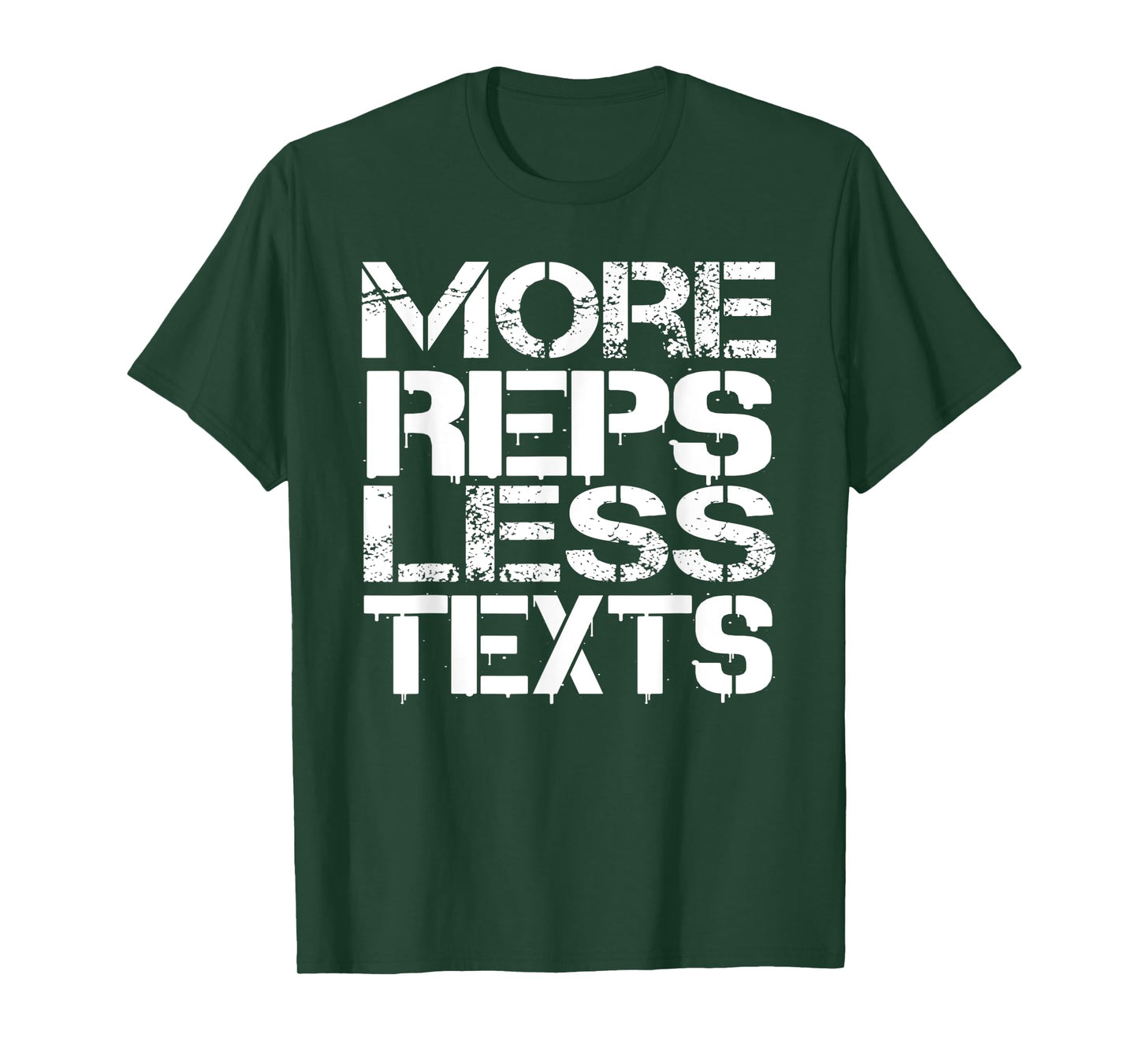 Reps Less Texts Weightlifting Bodybuilding Workout Gym Shirt