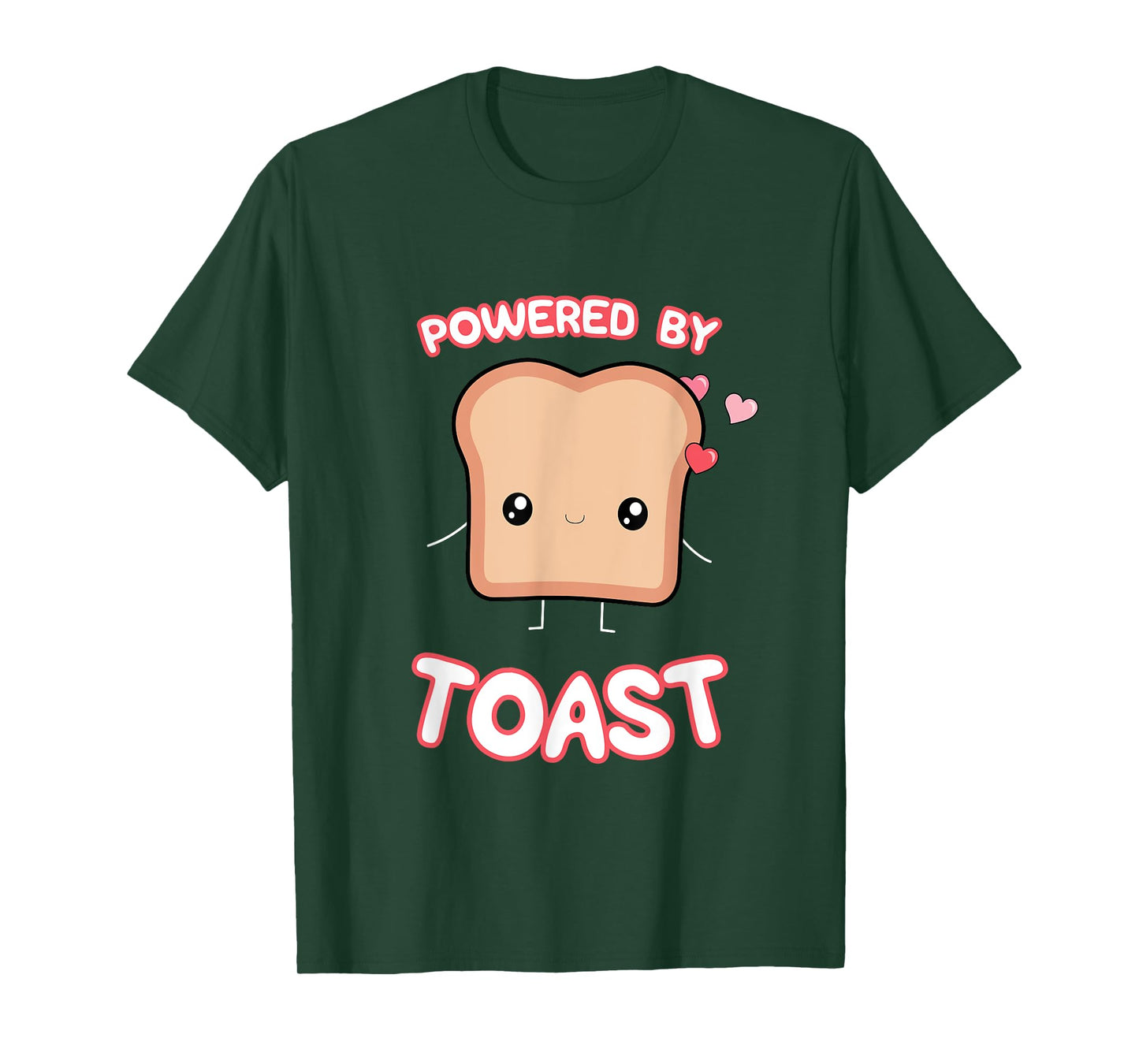 Powered by Toast, Cute Funny Kawaii Toast Lover's Graphic T-Shirt