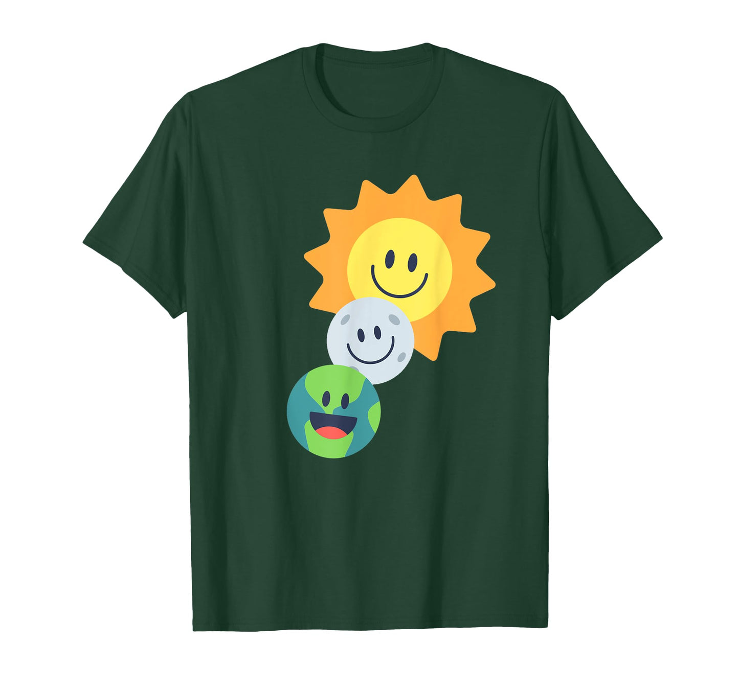 Super Cute Earth Moon Sun Solar Eclipse 2024 Funny T-Shirt
