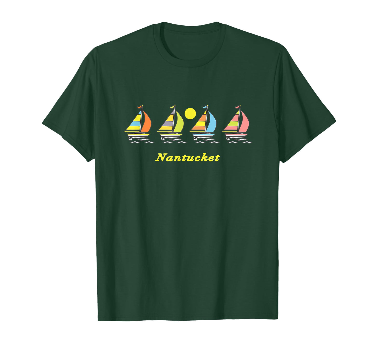 Nantucket Sailboats Vintage Graphic T-Shirt