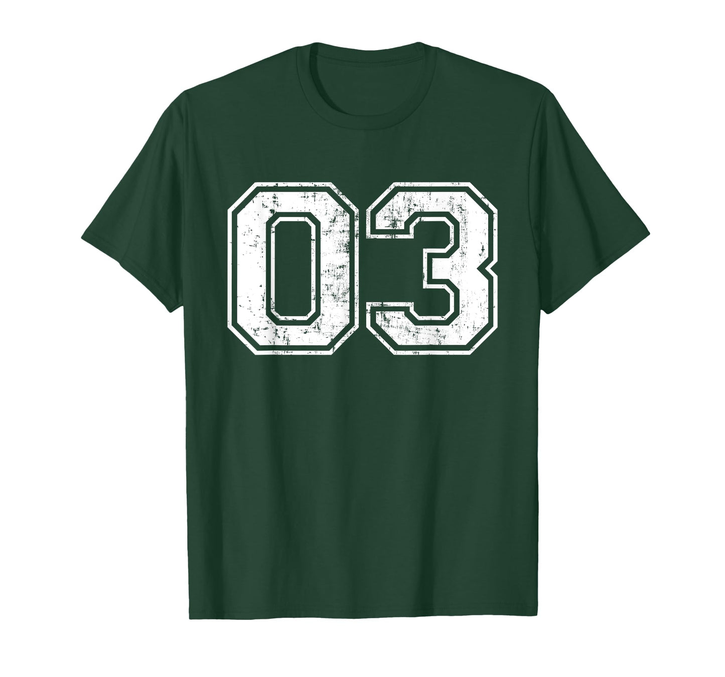 Number 03 Varsity Distressed Vintage Sports Team Practice T-Shirt