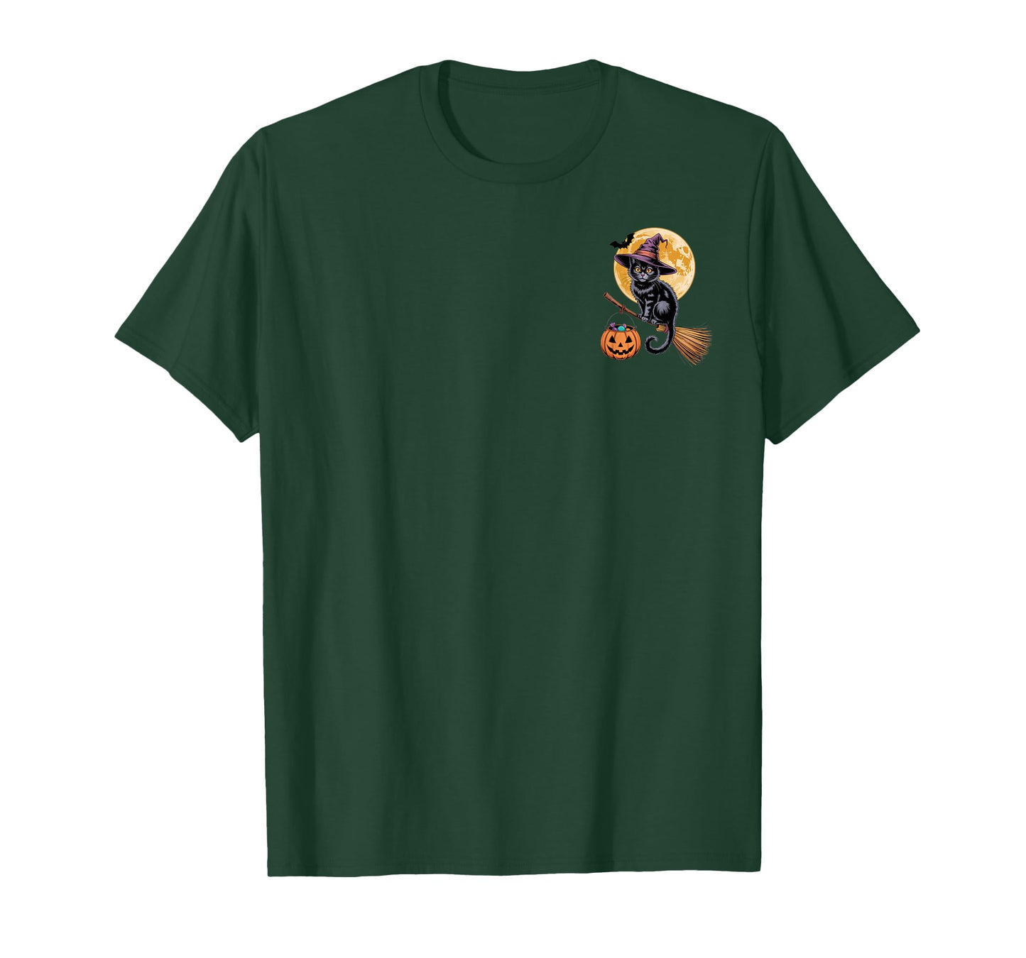 Witchy Cat on Broomstick for Halloween Cat Lovers and T-Shirt