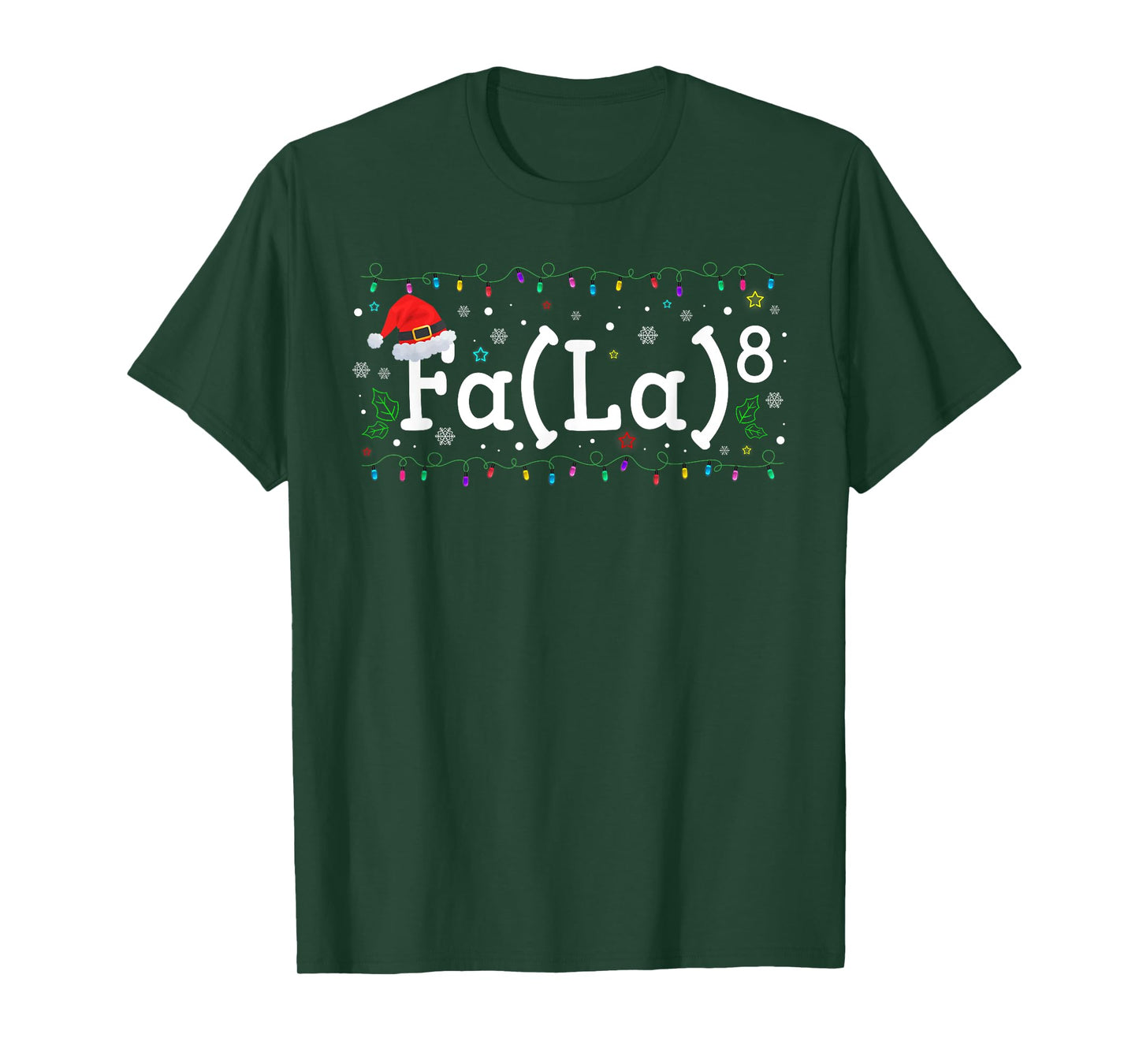 FA (LA) 8 Christmas Santa Math Teacher Student Men Women Kids T-Shirt