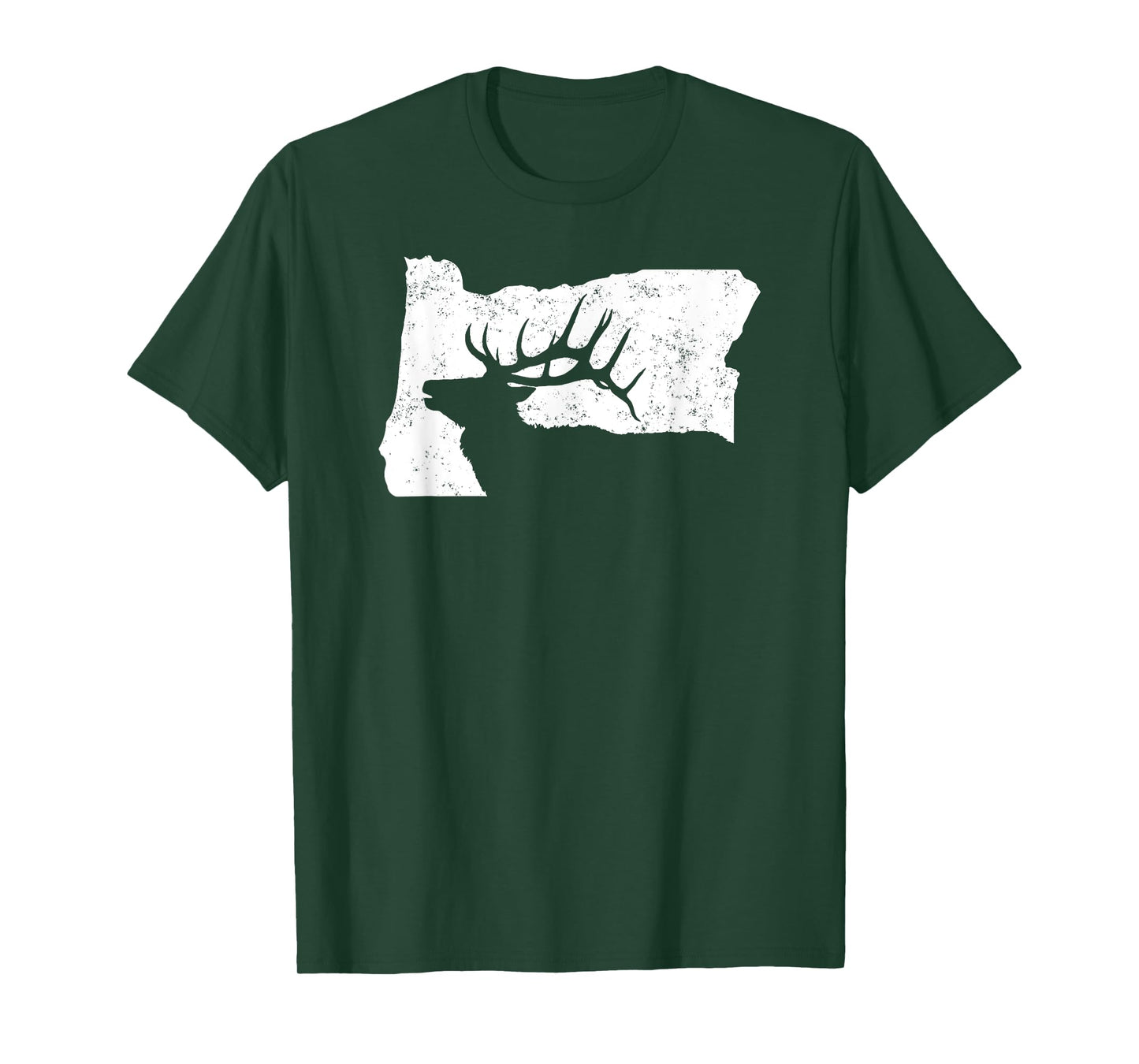 Oregon Elk Hunting Shirt - Bull Elk State Shape T-Shirt
