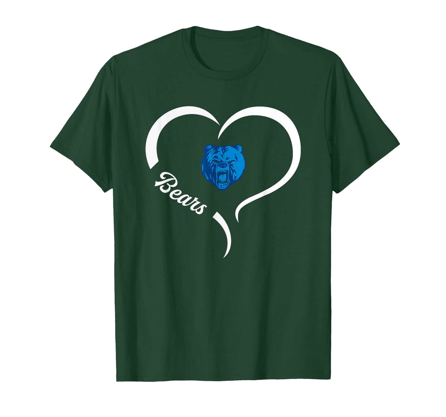 Sylvan Hills Bears Logo Half Heart Slogan HS T-Shirt